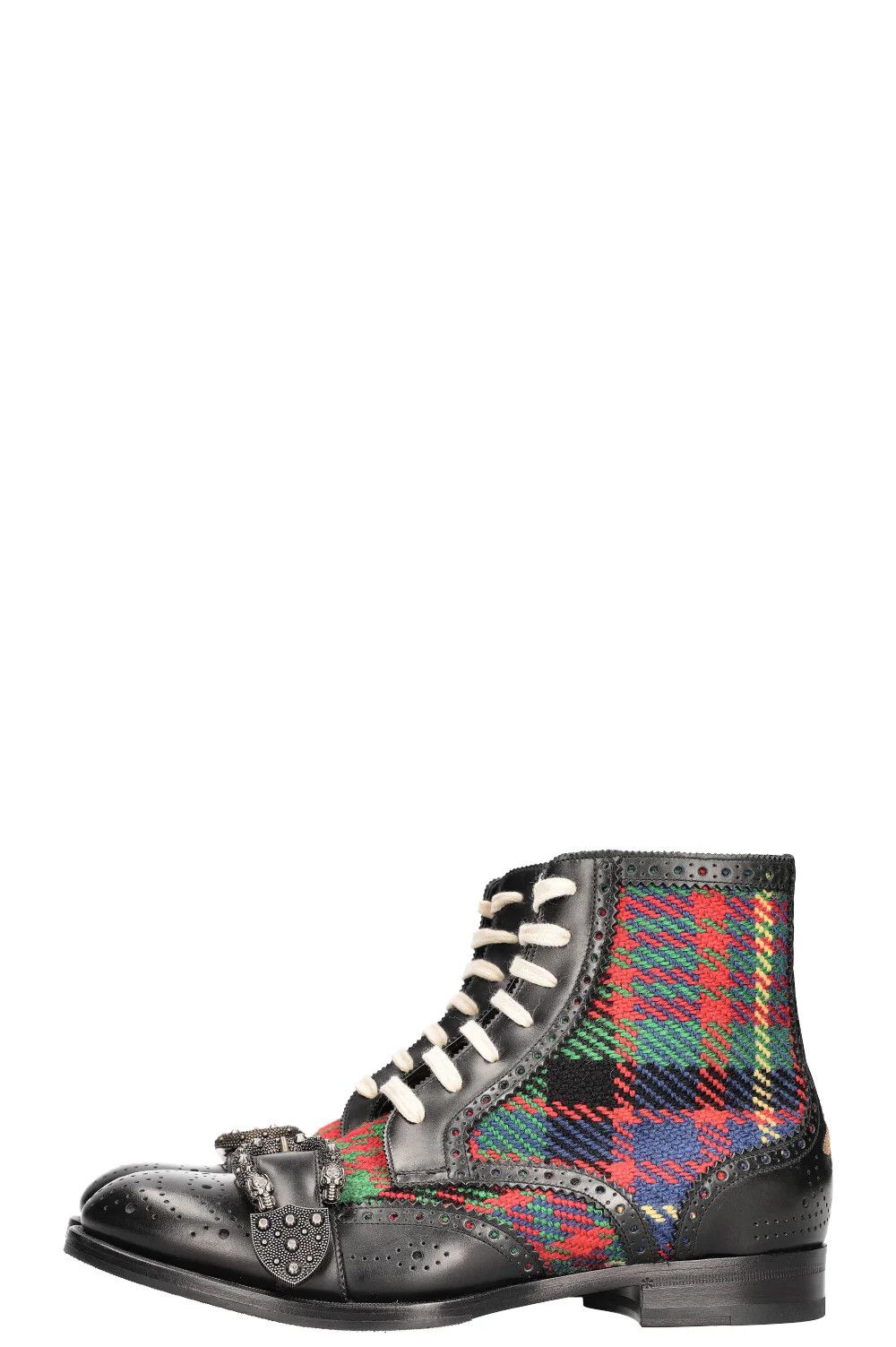 Gucci o1tko11025 Tartan Brogue Ankle Boots in Multicolor Size US 7 / EU 40 - 3 Thumbnail