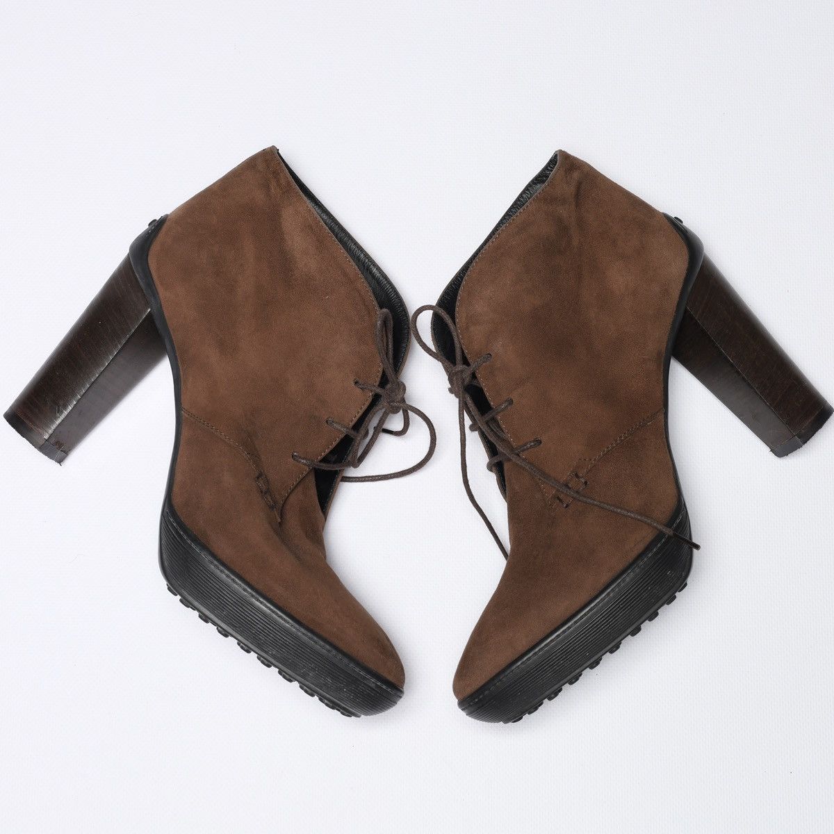 Tod's Tods Suede Brown Pumps Heels Boots Shoes Size US 9.5 / IT 39.5 - 17 Thumbnail