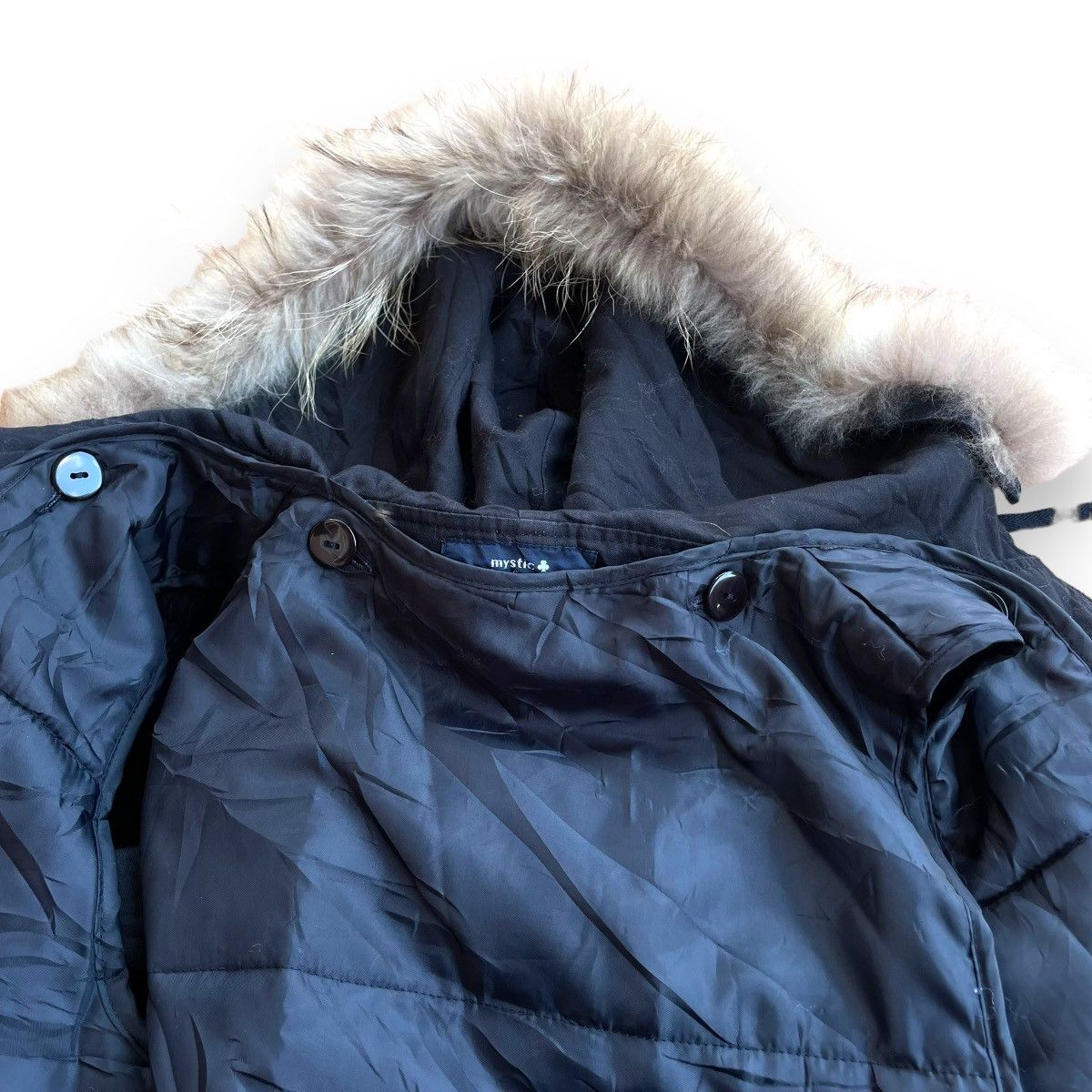 If Six Was Nine MYSTIC MULTIPOCKET FULL ZIP RACOON FUR HOODIE PARKA JACKET Size US M / EU 48-50 / 2 - 12 Thumbnail