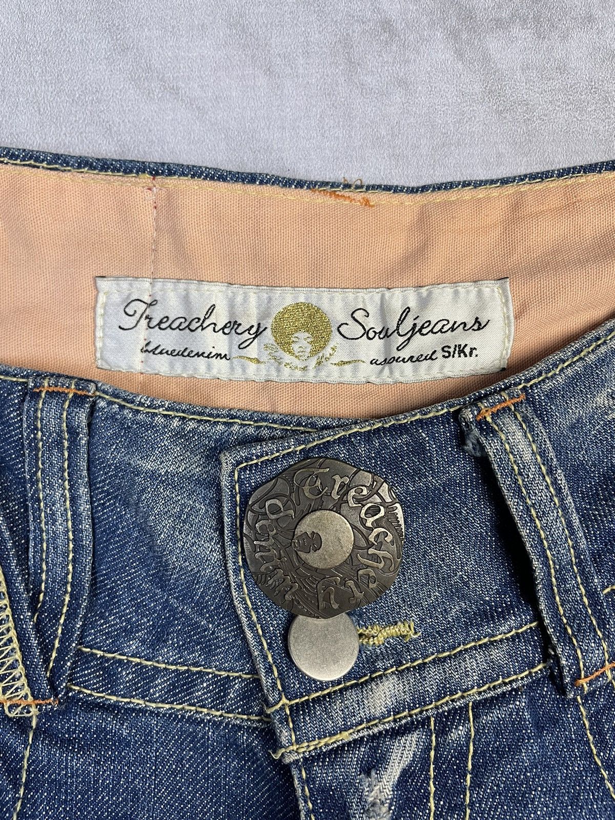 Hysteric Glamour Y2k Treachery Souljeans Hand Embroidery Denim Shorts Jorts Size 25" / US 0 / IT 36 - 10 Thumbnail