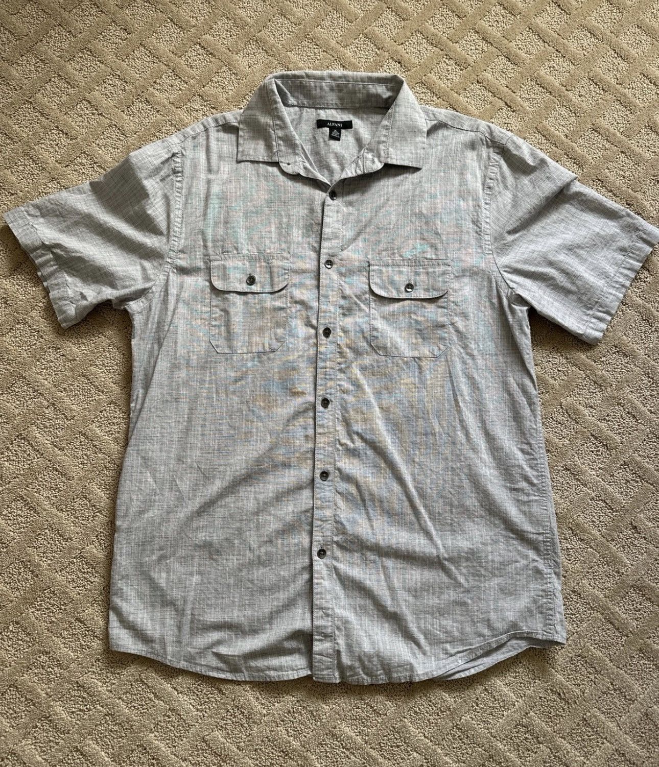 Alfani Alfani Grey Button Up Size US M / EU 48-50 / 2 - 1 Thumbnail