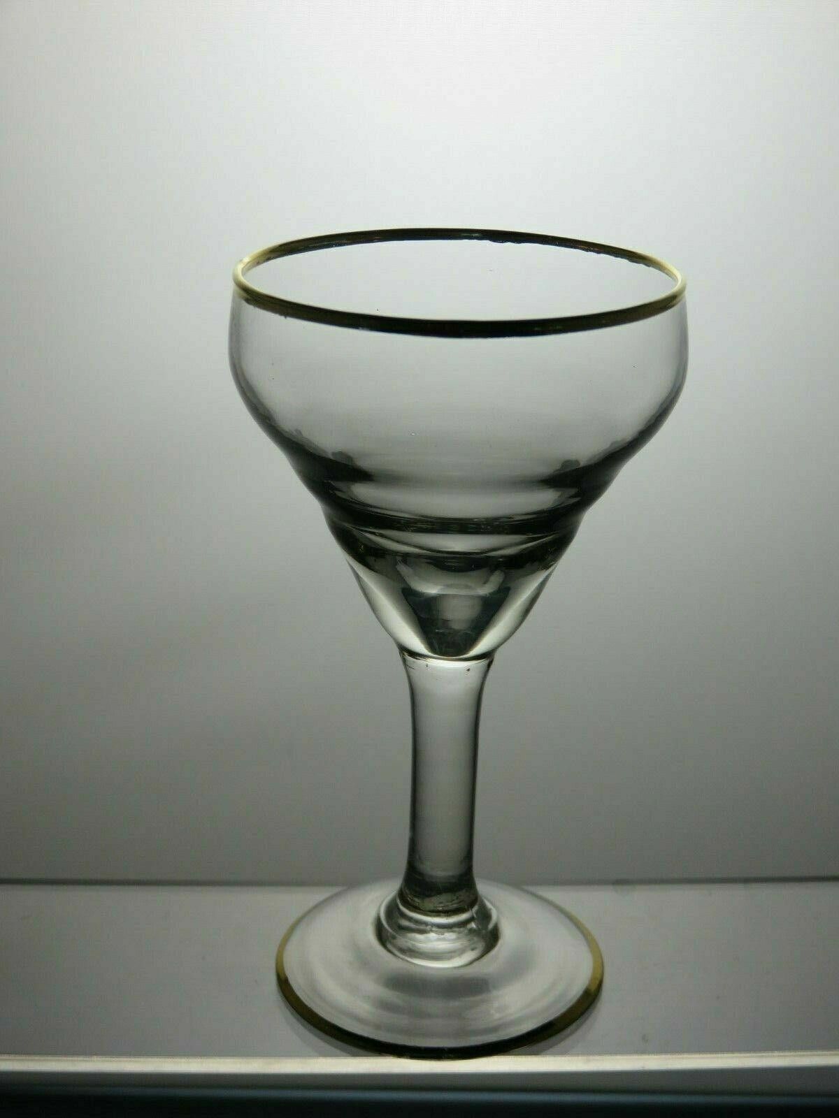 The Unbranded Brand Clear Glasses Set Of 6 With Gold Plated Rim & Bottom 5 1/3" Size ONE SIZE - 4 Thumbnail