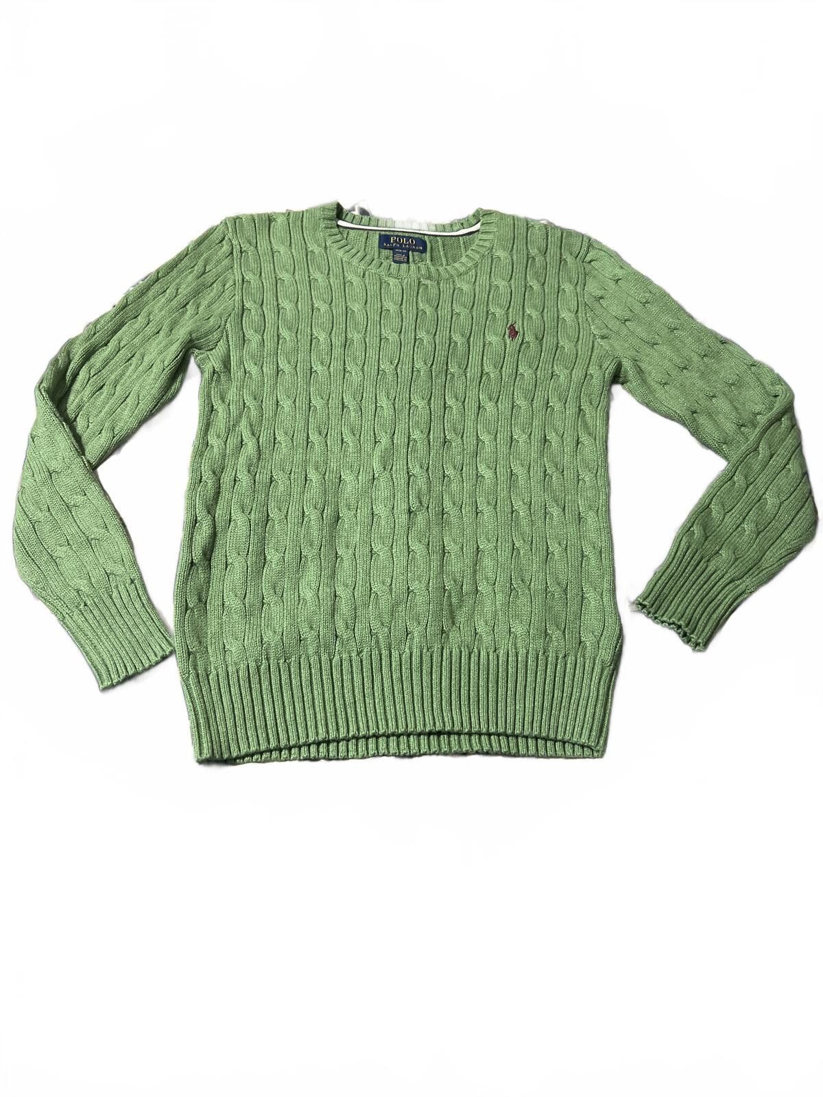 Polo Ralph Lauren Polo Ralph Lauren Boys Green Cable Knit Sweater M (10-12) Size US M / EU 48-50 / 2 - 2 Thumbnail
