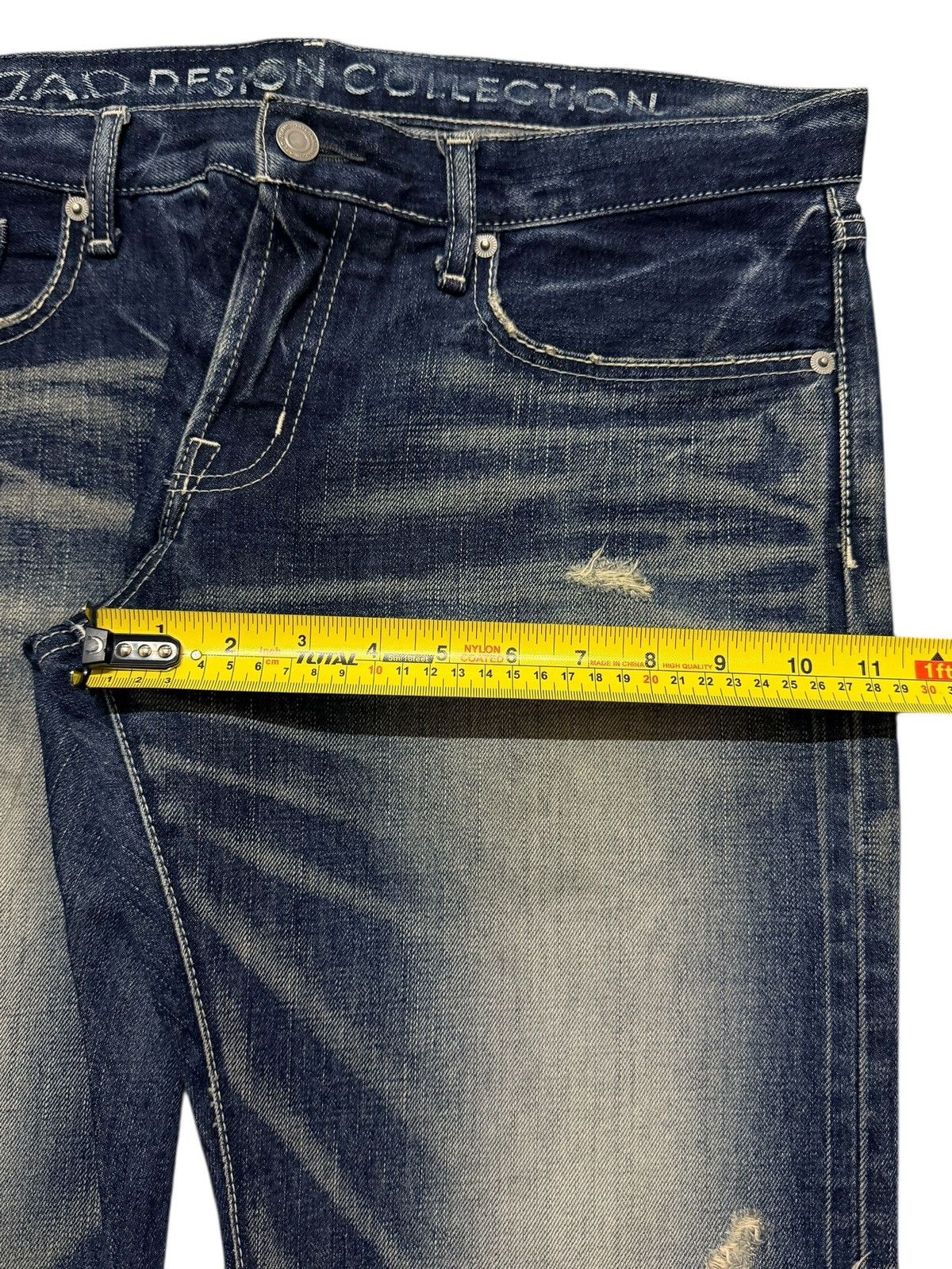 If Six Was Nine Vintage Japan Brand Faded Wash Clawmark Whiskers Distressed Size US 35 - 15 Thumbnail