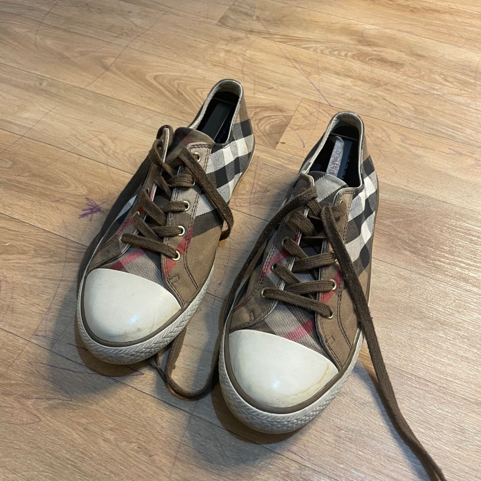 Burberry BURBERRY SHOES SNEAKERS MEN'S Nova check lace up Canvas Size US 11 / EU 44 - 4 Thumbnail