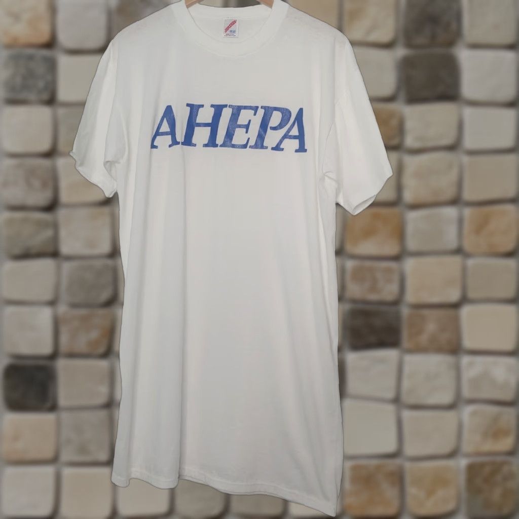 Jerzees VINTAGE JERZEES Nightshirt Short Sleeve AHEPA White 1 Size Fits All Crew Neck Pullover Sleepshirt Women Size ONE SIZE - 1 Thumbnail