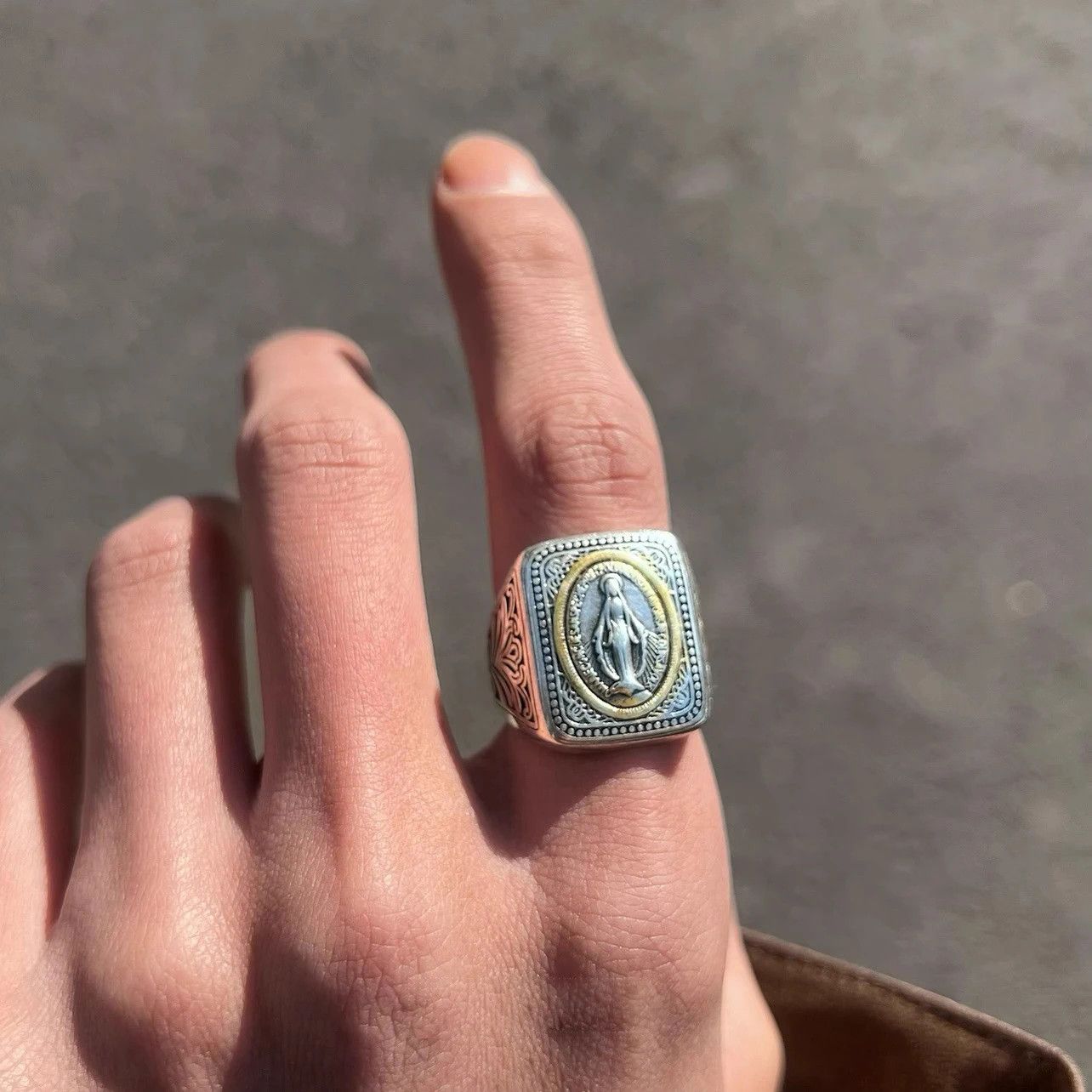 Jewelry × Vintage Gothic Silver Ring Vintage Religious Size ONE SIZE - 4 Thumbnail