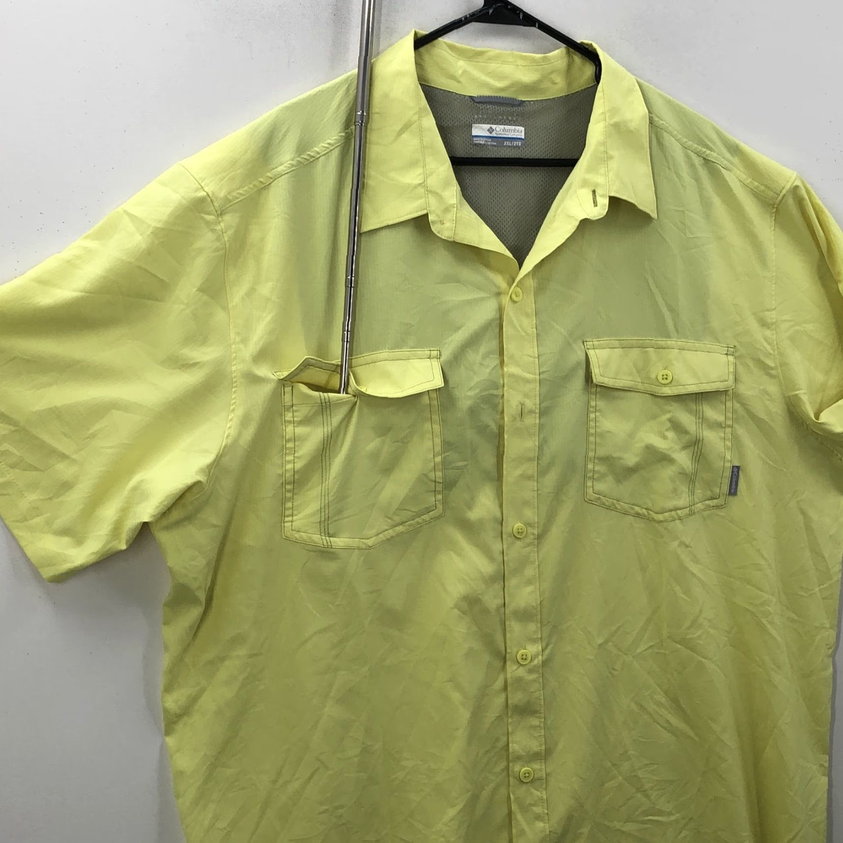 Vintage Columbia Mens Short Sleeve Button Up Shirt Yellow 2XL Casual All Seasons Breathable Size US XXL / EU 58 / 5 - 4 Thumbnail