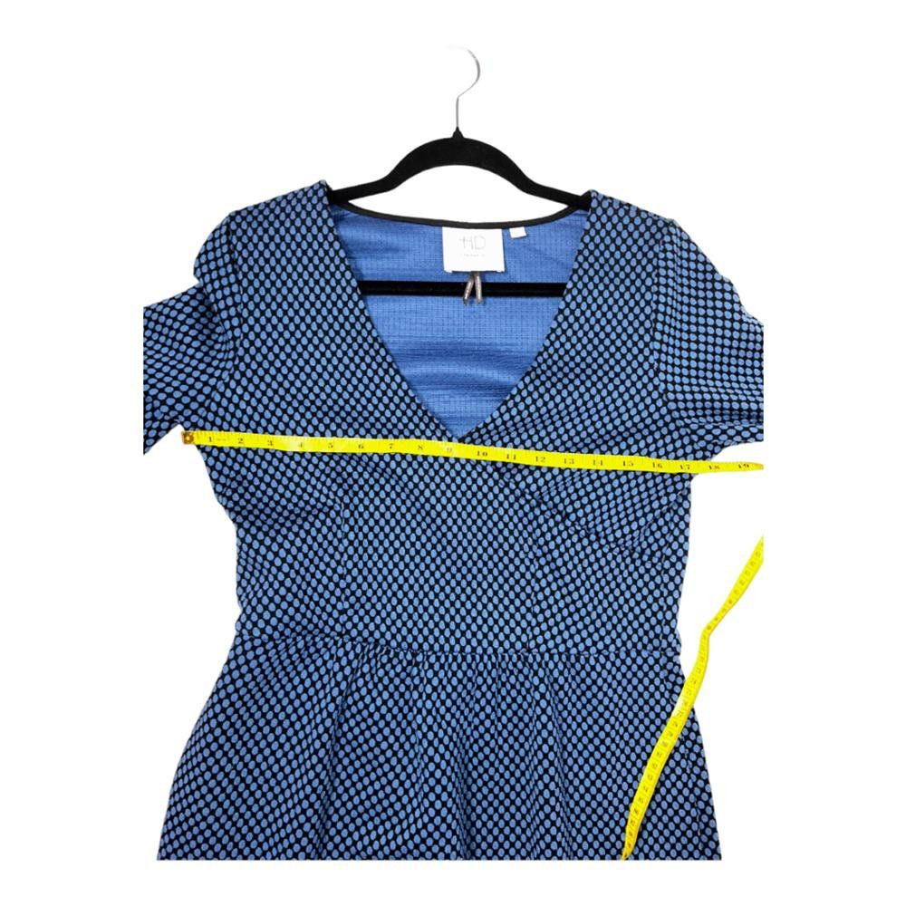 Designer Anthropologie l HD In Paris Blue Black Skater Dress Medium Size M / US 6-8 / IT 42-44 - 7 Thumbnail