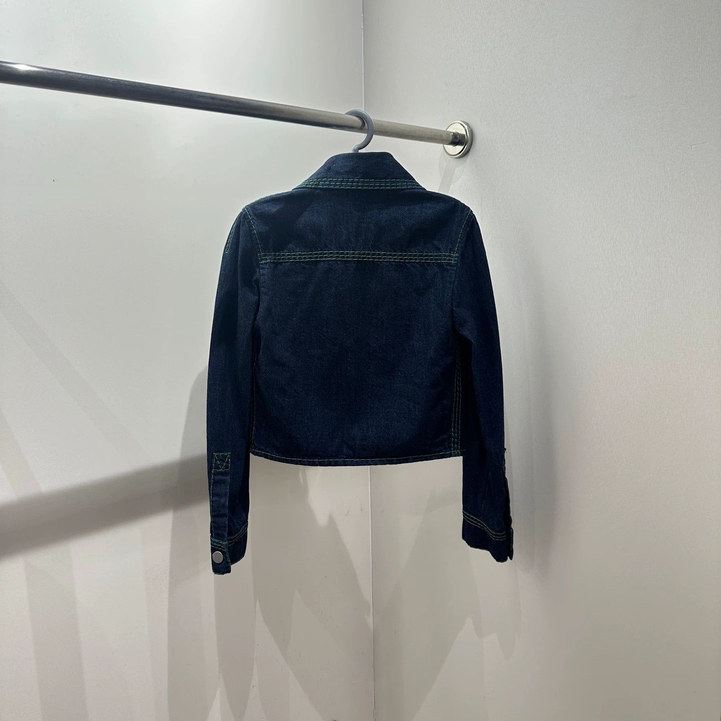 Bottega Veneta BV mar107 navy blue cotton lapel long sleeve denim jacket 36 Size XS / US 0-2 / IT 36-38 - 2 Thumbnail