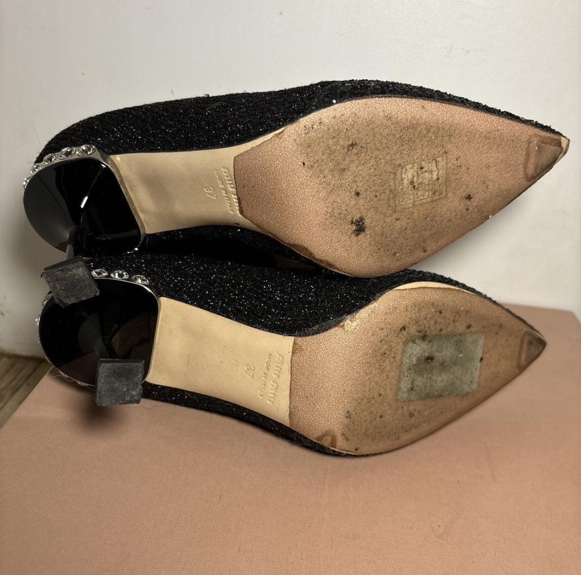 Miu Miu Miu Miu Glitter Point Toe Sock Boots Size US 7 / IT 37 - 4 Thumbnail