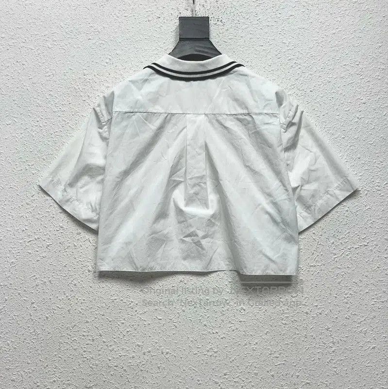 Miu Miu Miu Miu Summer White Cotton Embroidered Crop Shirt . Size XXS / US 00 / IT 34 - 2 Thumbnail