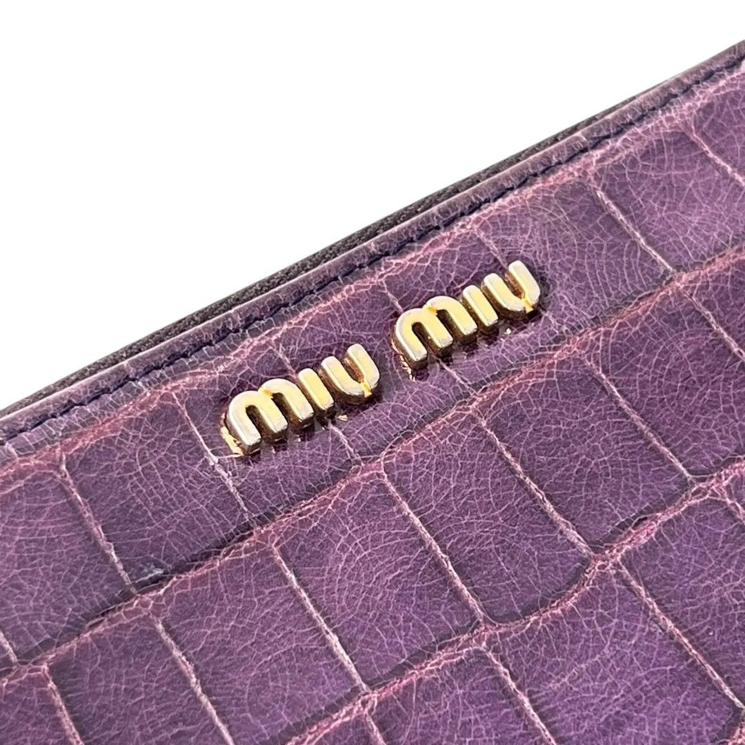 Miu Miu Miu Miu - Crocodile Vintage Purse Wallet Purple Size ONE SIZE - 7 Thumbnail