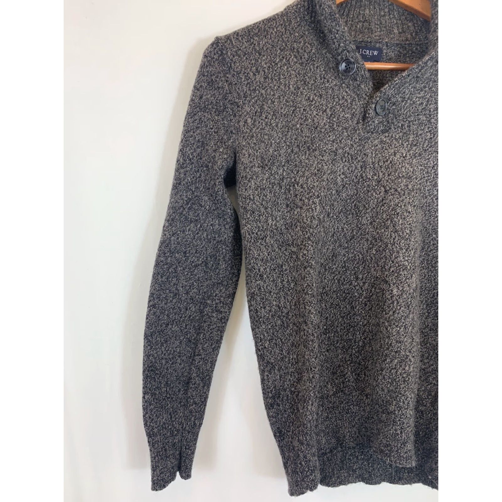 J.Crew J. Crew Womens XS Heather Gray Tight-Knit Cowl Neck Lambswool Sweater Size XS / US 0-2 / IT 36-38 - 2 Thumbnail