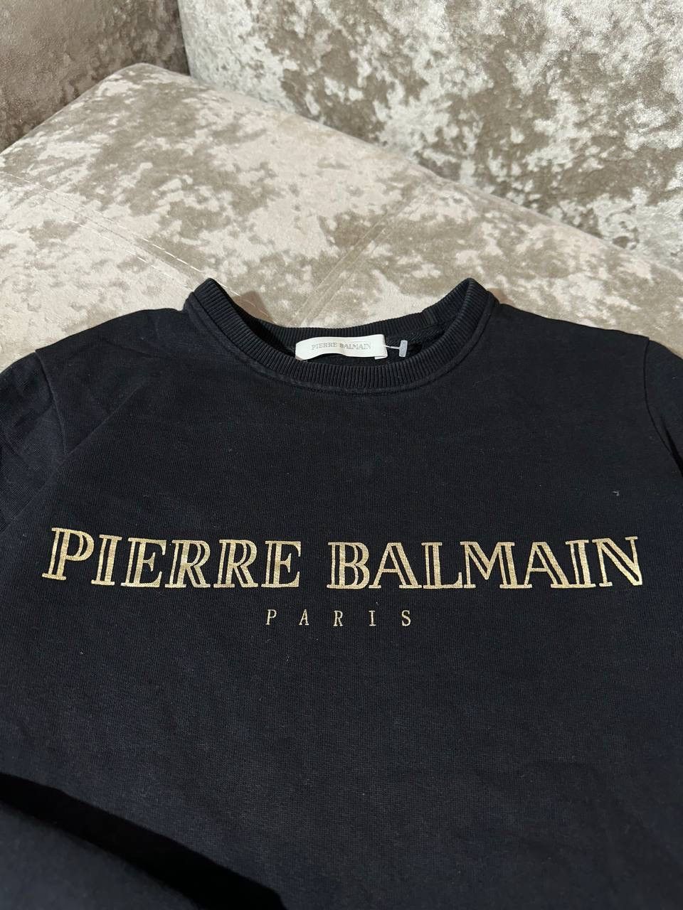 Balmain × Pierre Balmain Womens 42 Balmain Paris Big Logo Black sweatshirt Size XXS / US 00 / IT 34 - 2 Thumbnail