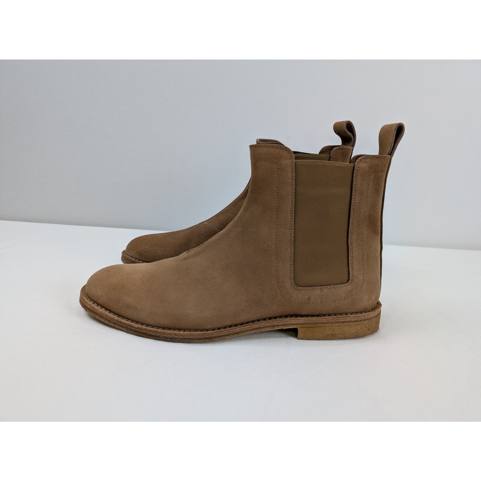 Bottega Veneta o1rshd1 Q:2 / Calf Suede Chelsea Boots in Camel Size US 12.5 / EU 45-46 - 5 Thumbnail