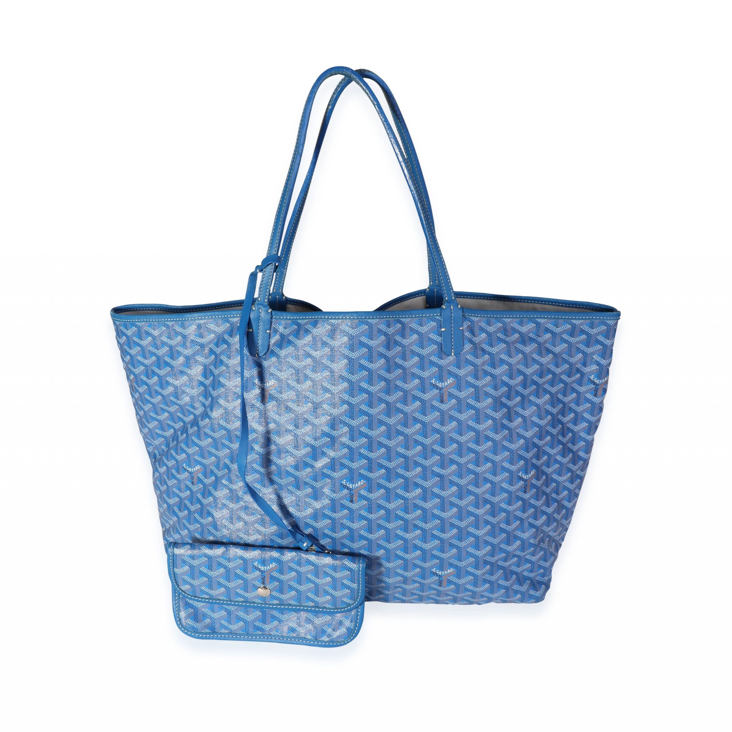 image of Goyard Blue Goyardine Saint Louis Gm Tote, Women's