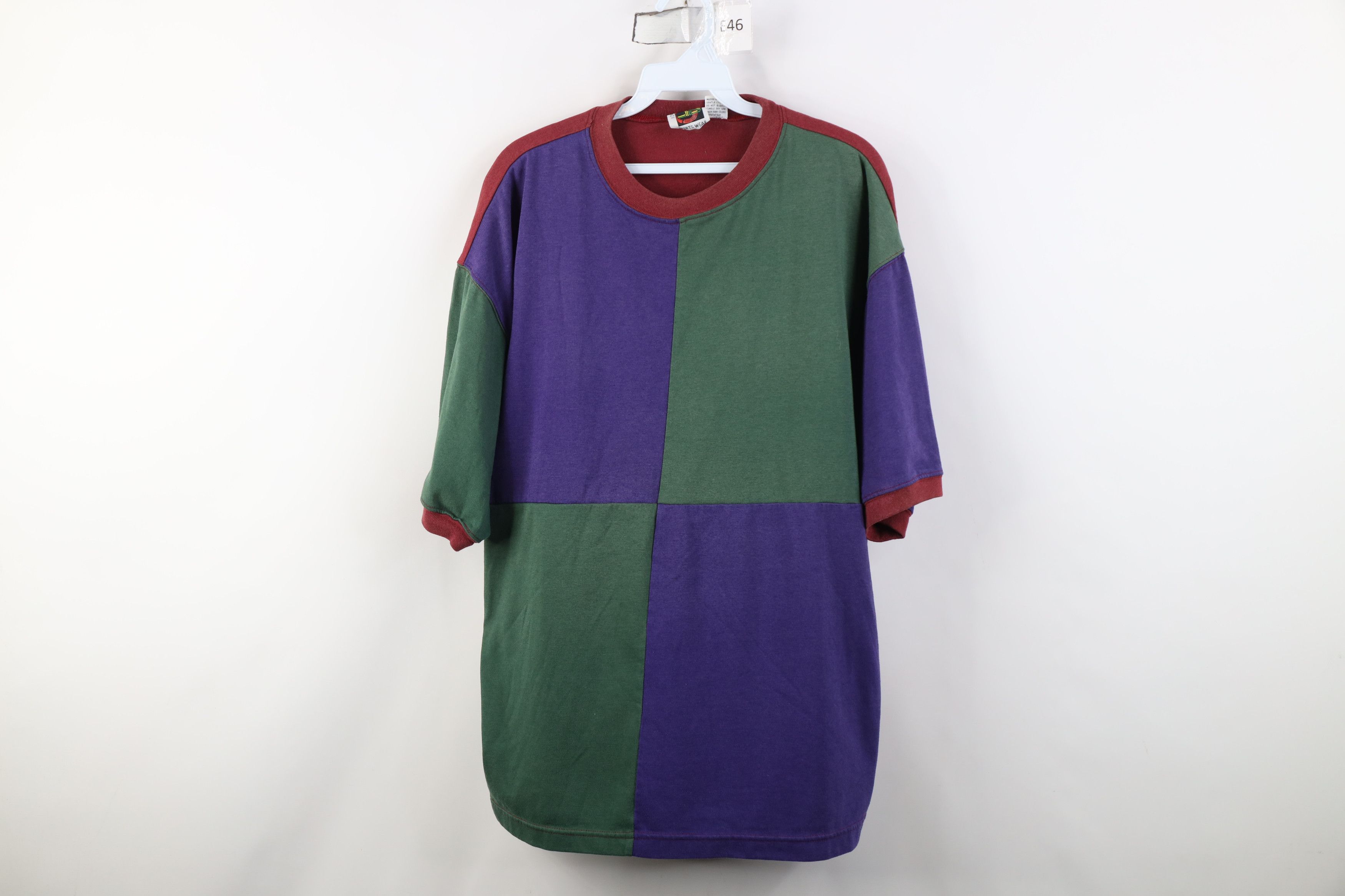 Vintage Vintage 90s Streetwear Block Short Sleeve Ringer T-Shirt Size US XL / EU 56 / 4 - 1 Thumbnail