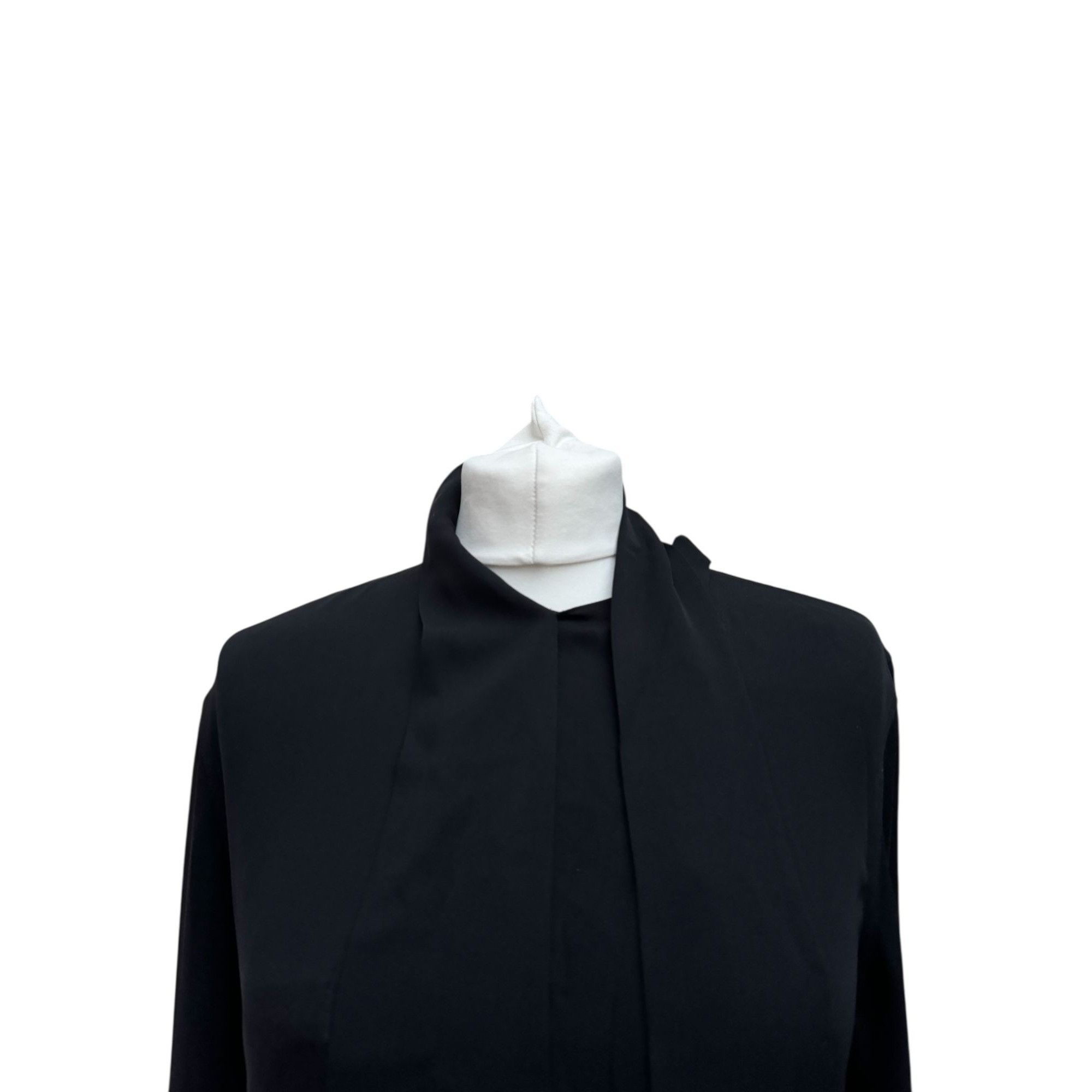 Celine Black Silk Scarf-Neck Dress Size S / US 4 / IT 40 - 2 Thumbnail