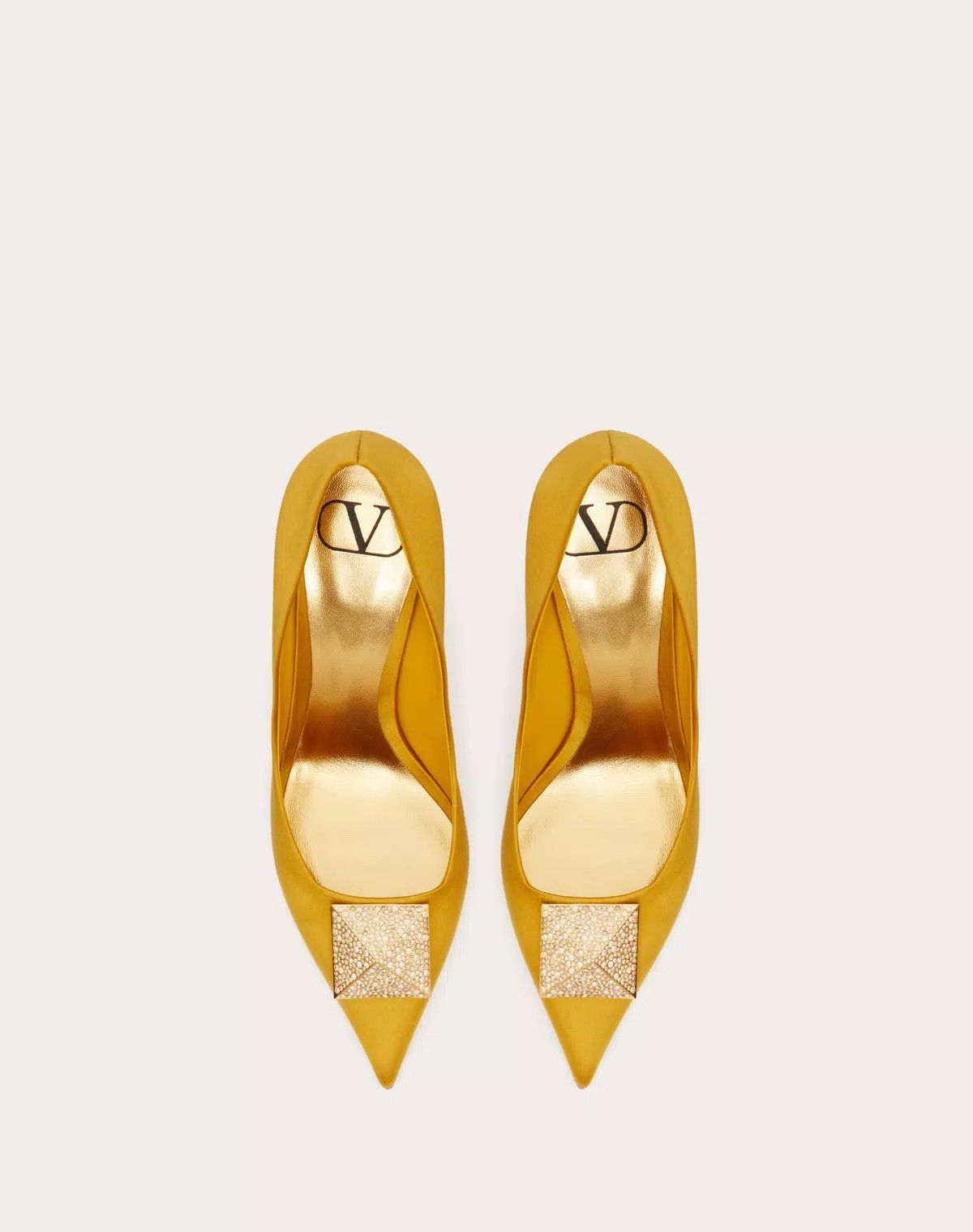 Valentino o1s1wg110426 One Stud Satin 100mm Pumps Stud Crystals Size US 11 / IT 41 - 3 Thumbnail