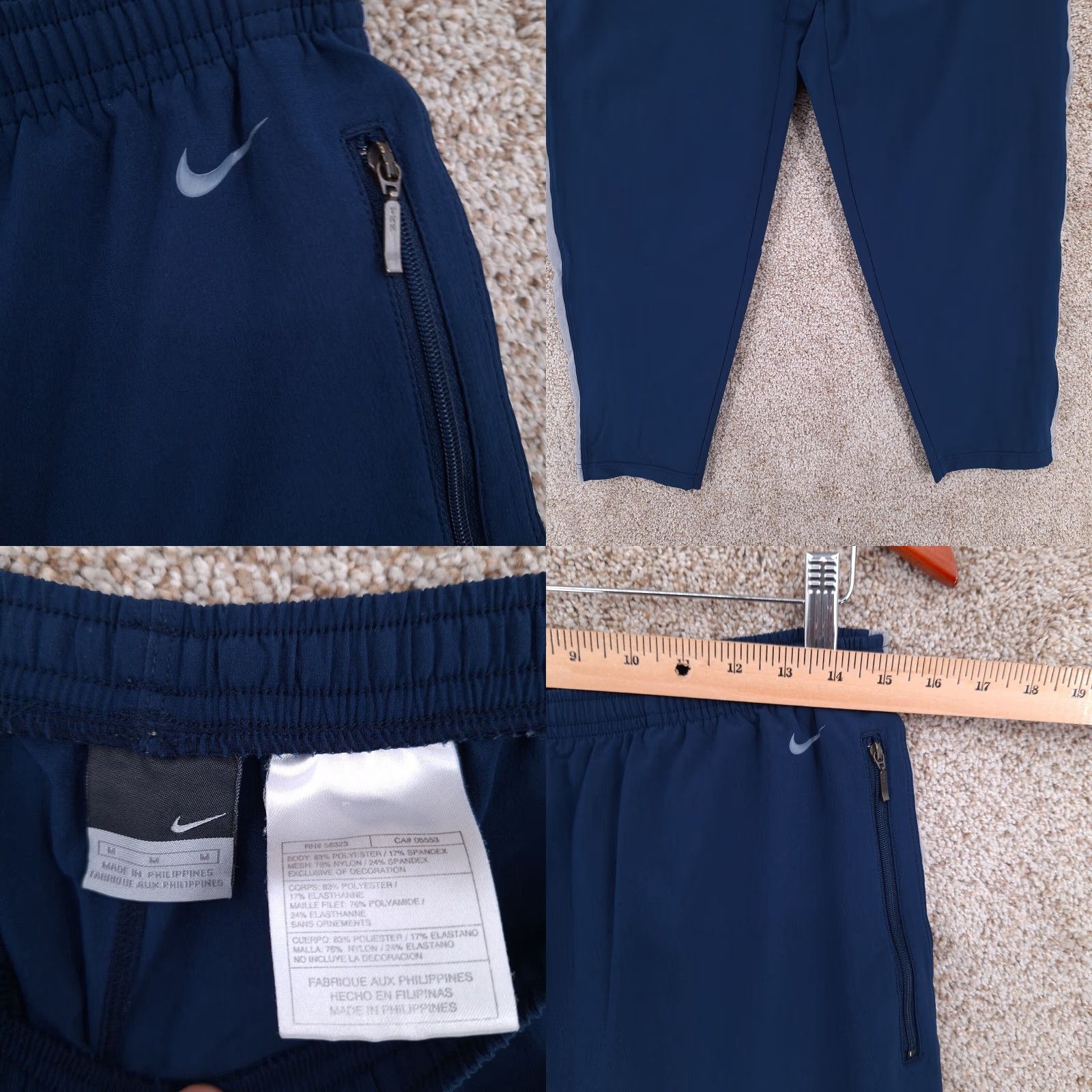 Nike VINTAGE Nike Pants Mens Medium Blue Unlined Lightweight Ankle Zip Jogger Y2k Size US 31 - 8 Thumbnail