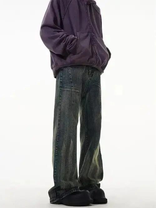 VIBE Vintage slub textured micro-flare jeans Size US 32 / EU 48 - 3 Thumbnail