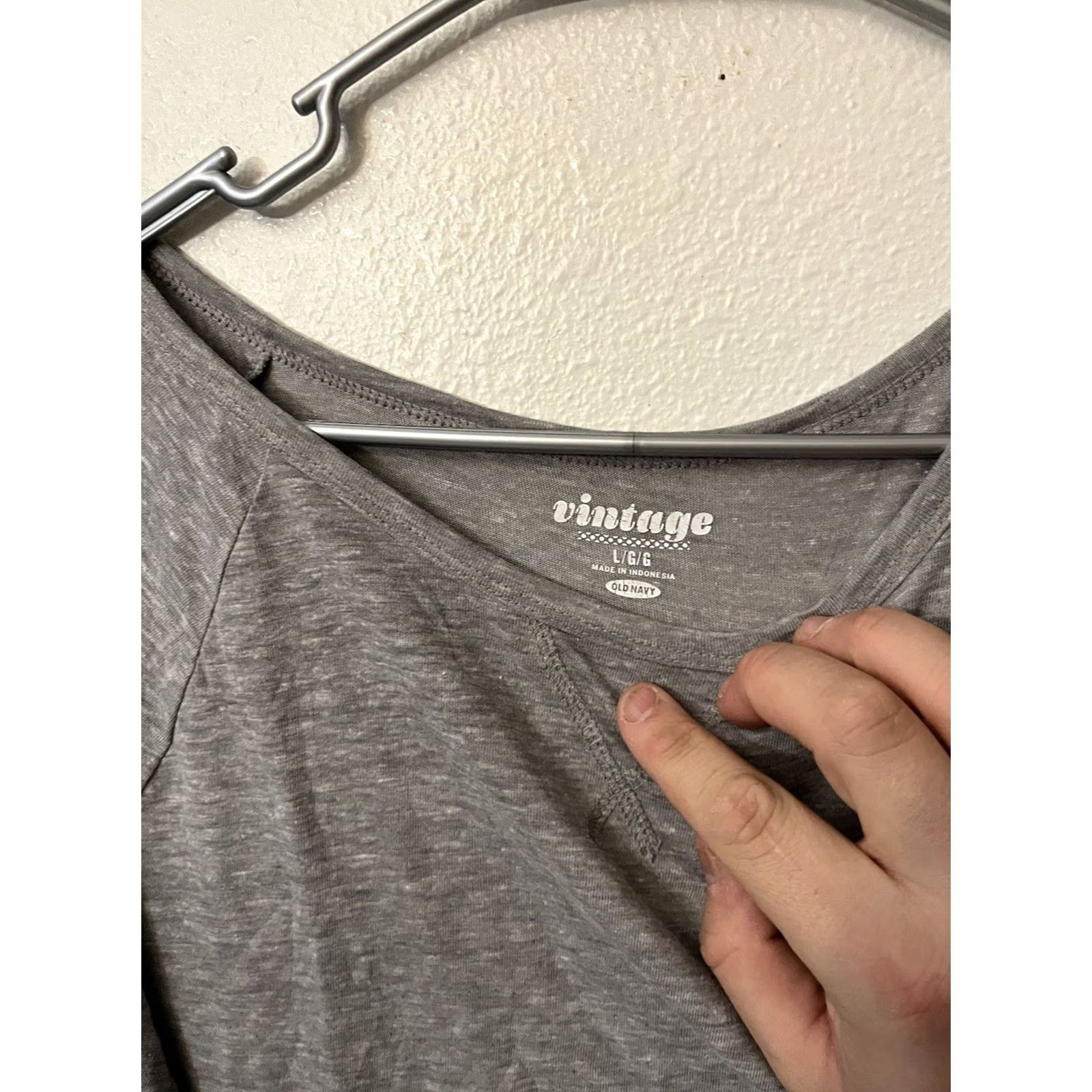 Old Navy Old Navy T-Shirt Women's Size Large Gray Waffle 3/4 Sleeve Crew Neck Tee Size L / US 10 / IT 46 - 2 Thumbnail