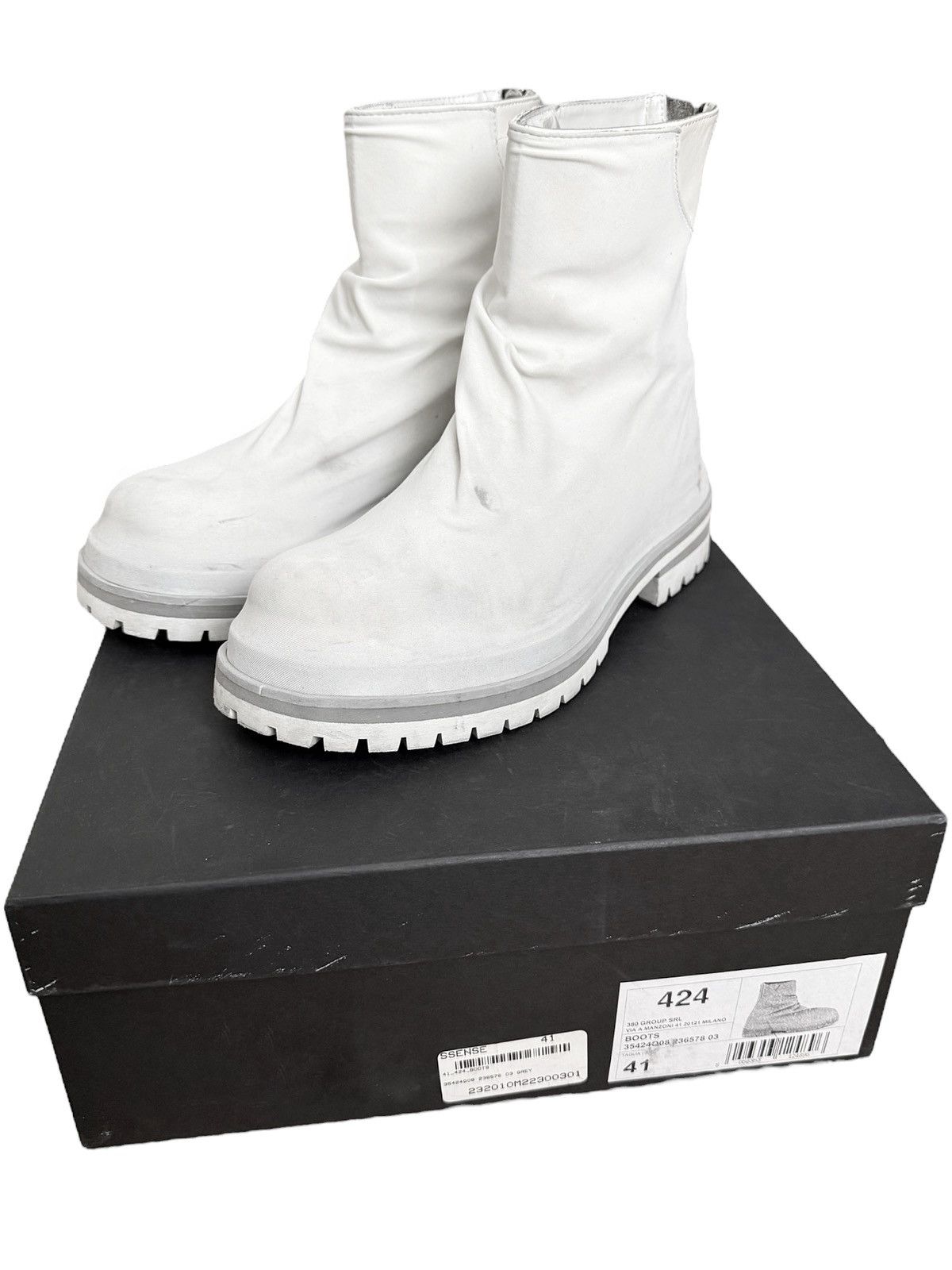 424 Marathon Draped Boot White Size US 8 / EU 41 - 1 Thumbnail