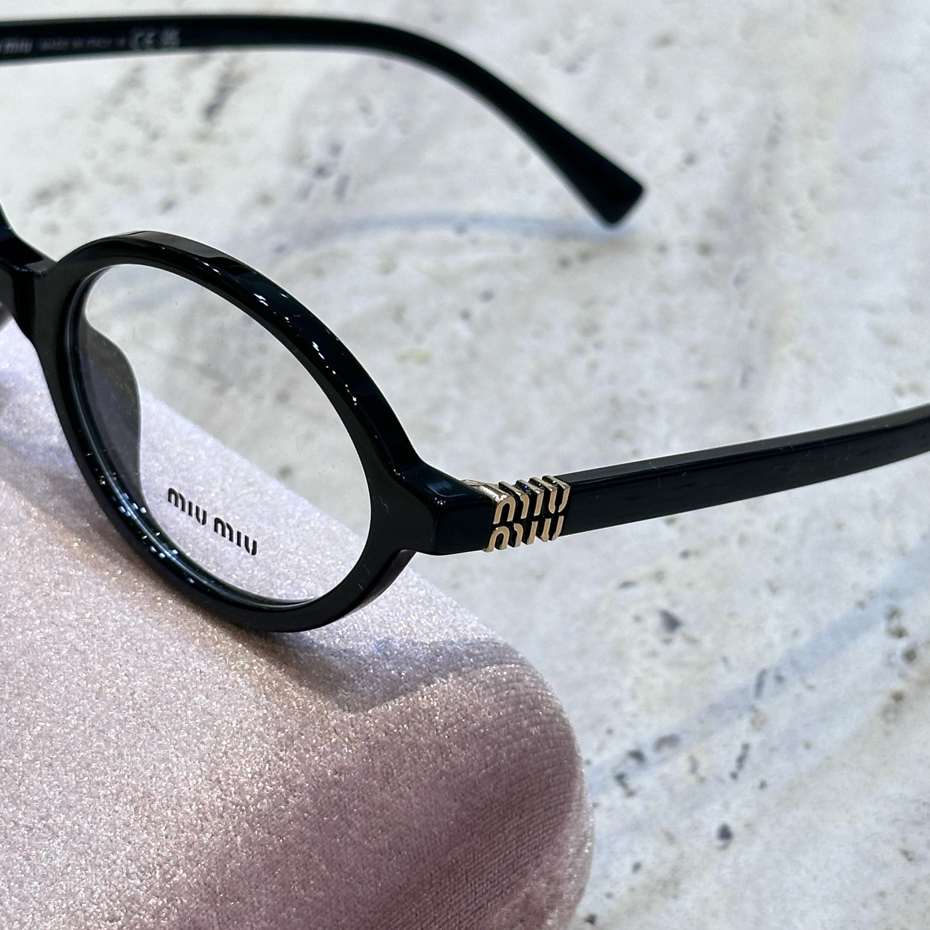 Miu Miu MIU MIU MU 01XV 1AB101 Eyewear BLACK Size ONE SIZE - 7 Thumbnail