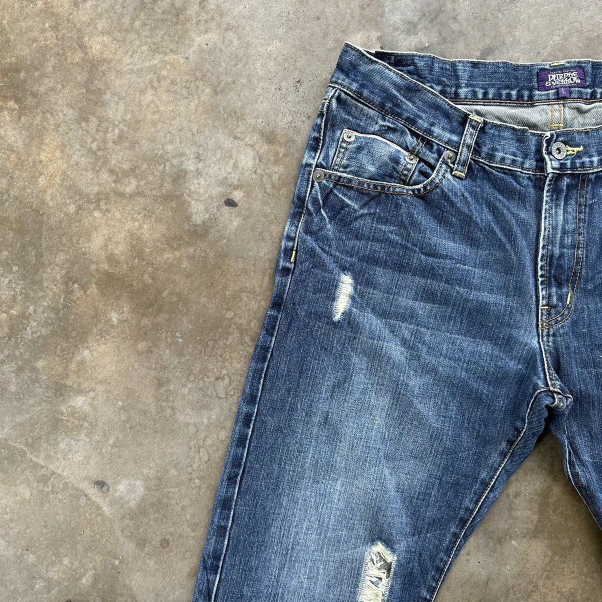 Japanese Brand Vintage Japanese Jean Distressed Faded Denim Pant W33 Size US 33 - 4 Thumbnail