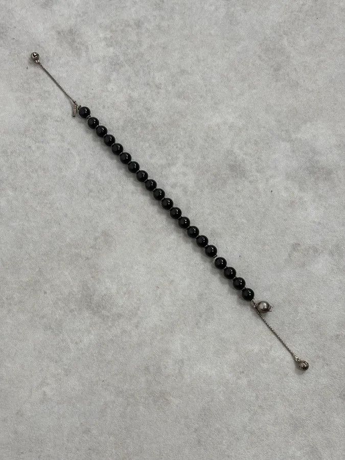 Gucci 2000s Gucci Black Onyx Silver Ball Charm Bracelet Size ONE SIZE - 5 Thumbnail