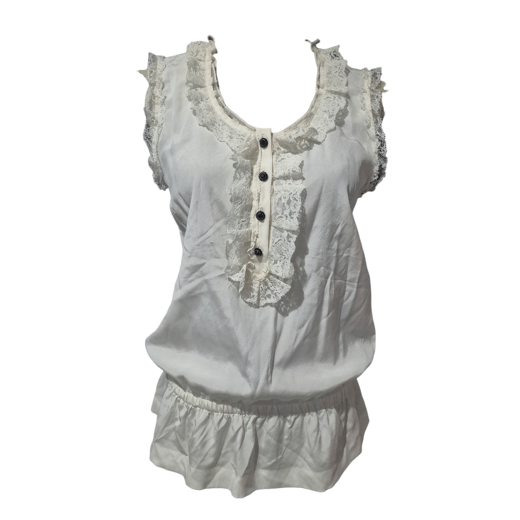 Dolce & Gabbana Silk sleeveless blouse with lace trim Size XS / US 0-2 / IT 36-38 - 1 Thumbnail