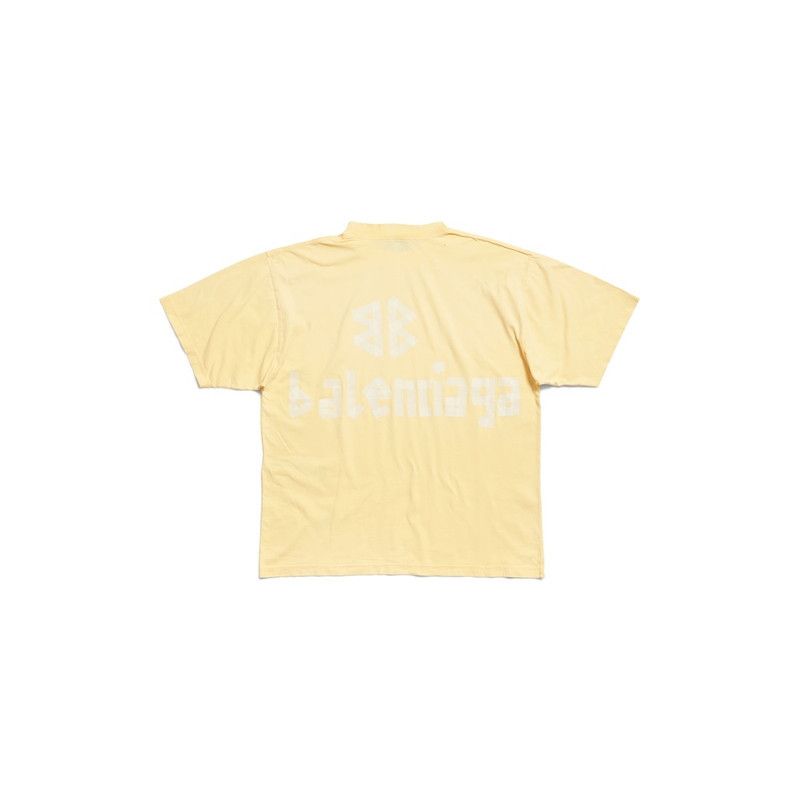 Balenciaga o1tr1nto0426 Tape Type TR T-Shirt Medium Fit in Pale Yellow Size US S / EU 44-46 / 1 - 2 Thumbnail
