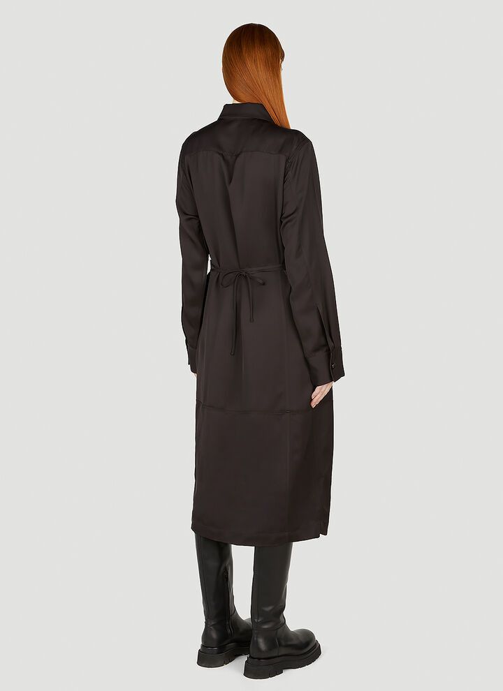 Jil Sander o1y0925 Midi Dress in Chocolate Brown Size M / US 6-8 / IT 42-44 - 3 Thumbnail