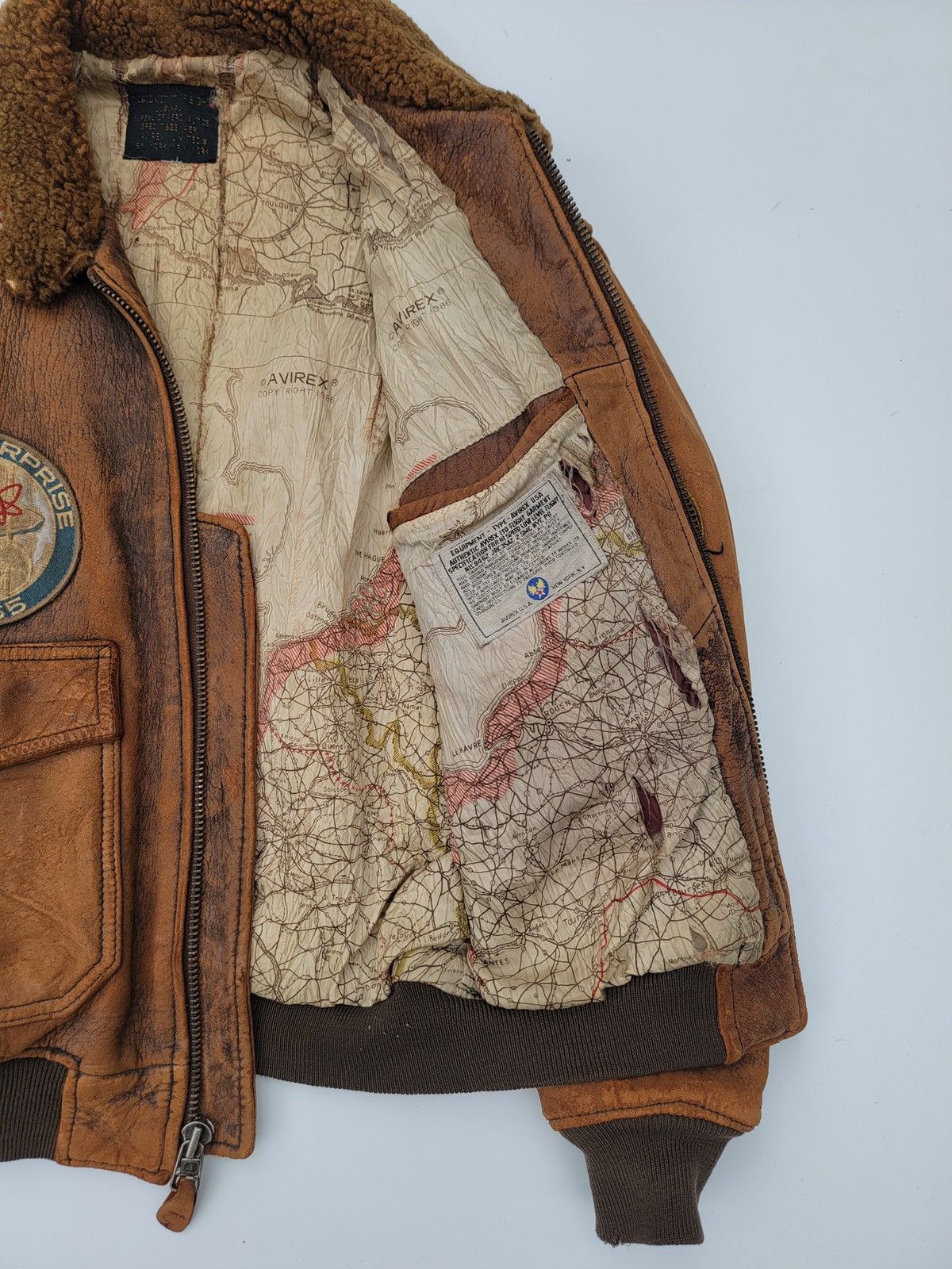Avirex ✅️Vintage 80s Brown Avirex G-1 Flight Us Leather Jacket Size US L / EU 52-54 / 3 - 9 Thumbnail