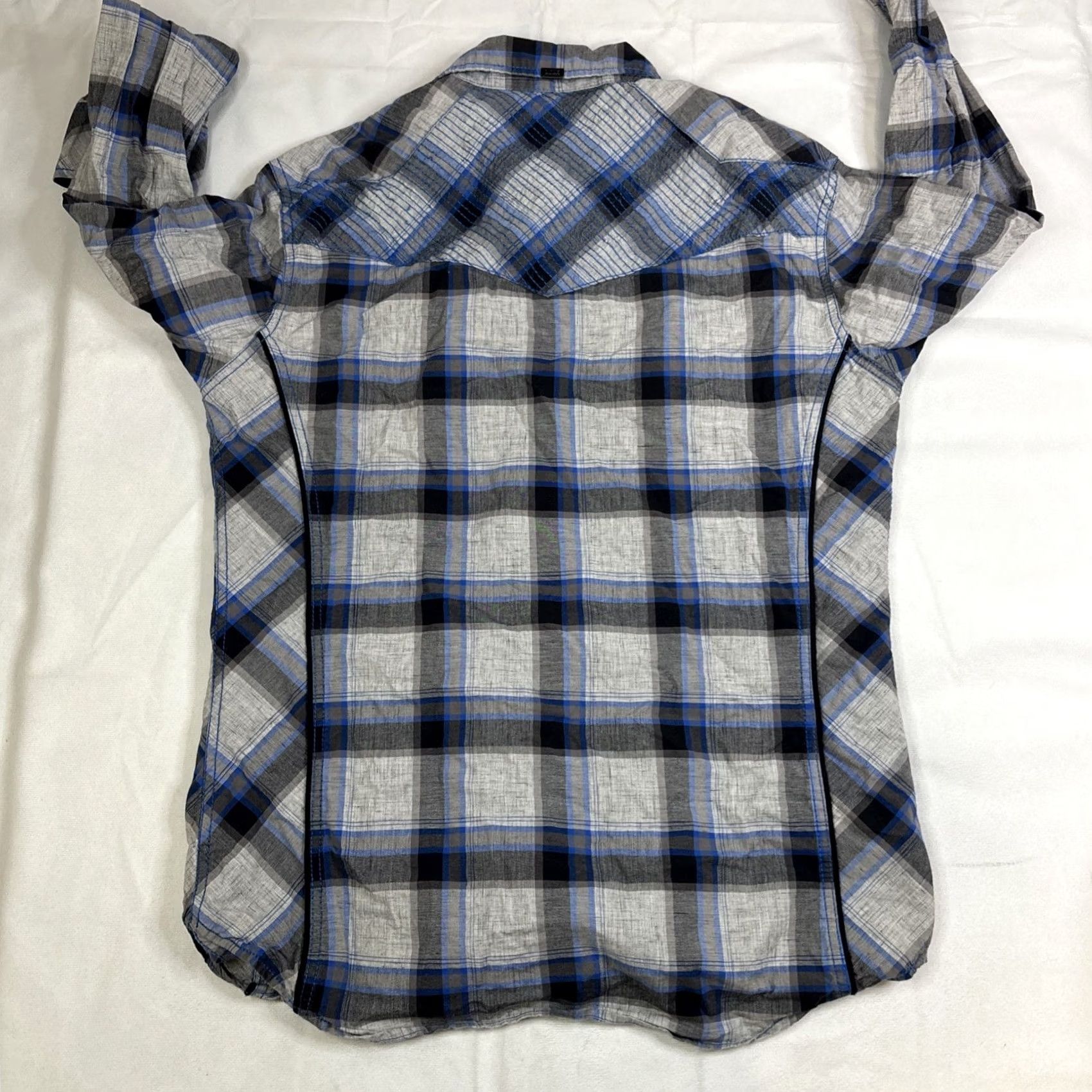Buckle Black Buckle BKE Button-Up Shirt Men XL Plaid Blue Black White Long Sleeve Tailored Fit - Colorful, Pre-owned Excellent Size US XL / EU 56 / 4 - 5 Thumbnail