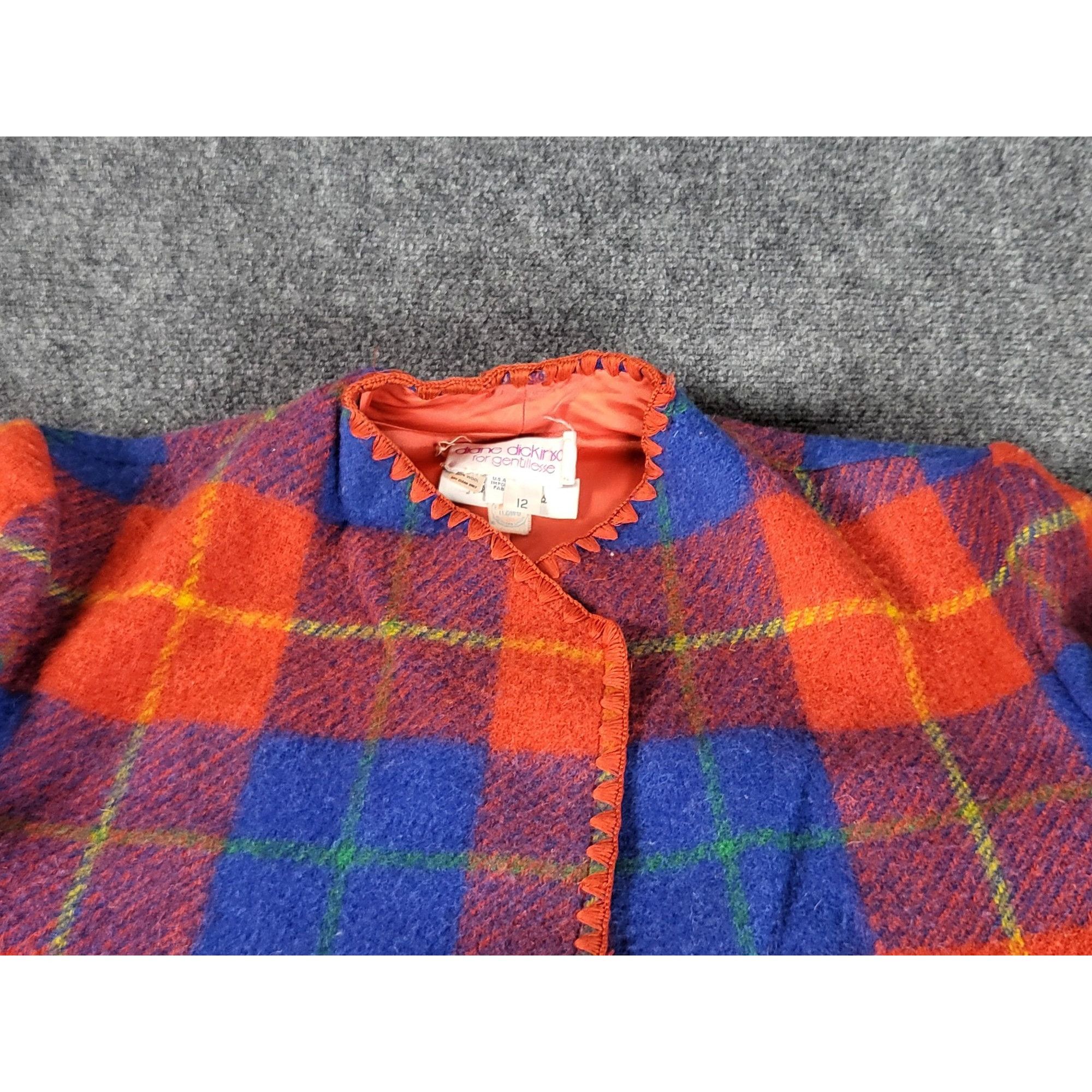 Vintage Vintage Diane Dickinson Plaid Wool Jacket Women Sz 12 Red Bl Size XL / US 12-14 / IT 48-50 - 3 Thumbnail