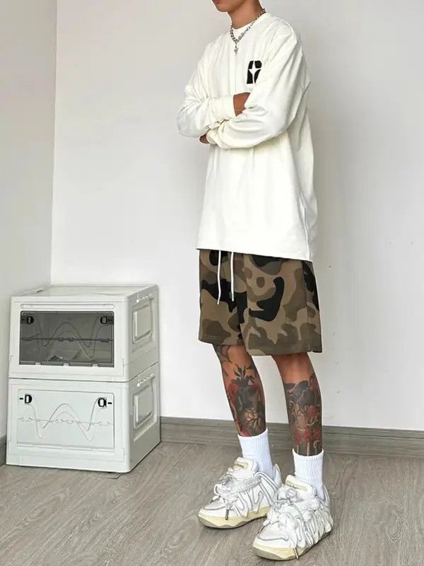 VIBE Camouflage Vintage Niche High Street Shorts Size US 32 / EU 48 - 8 Thumbnail