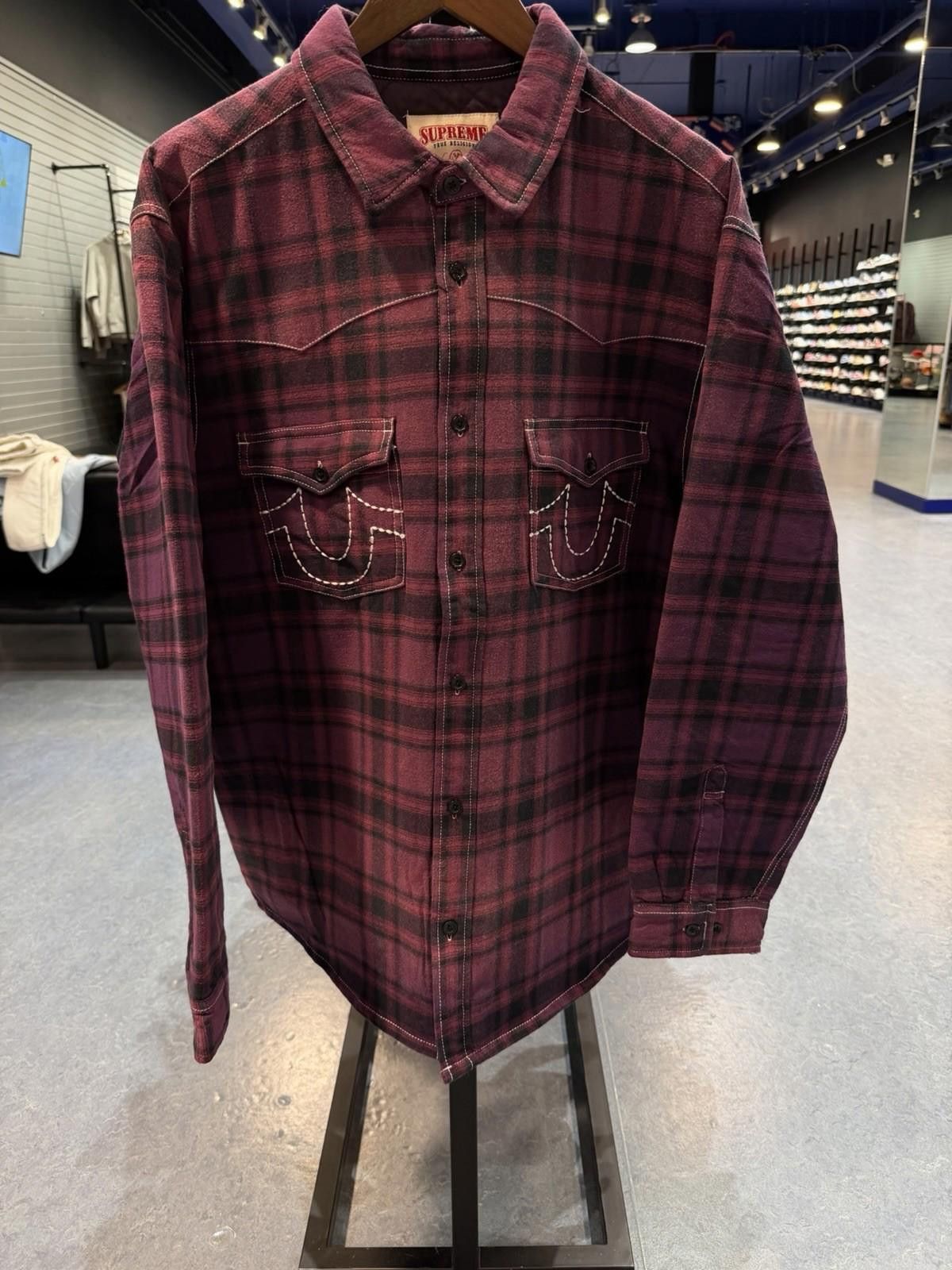 Supreme Supreme x True Religion Quilted Plaid Flannel 'Purple' XL Size US XL / EU 56 / 4 - 10 Thumbnail