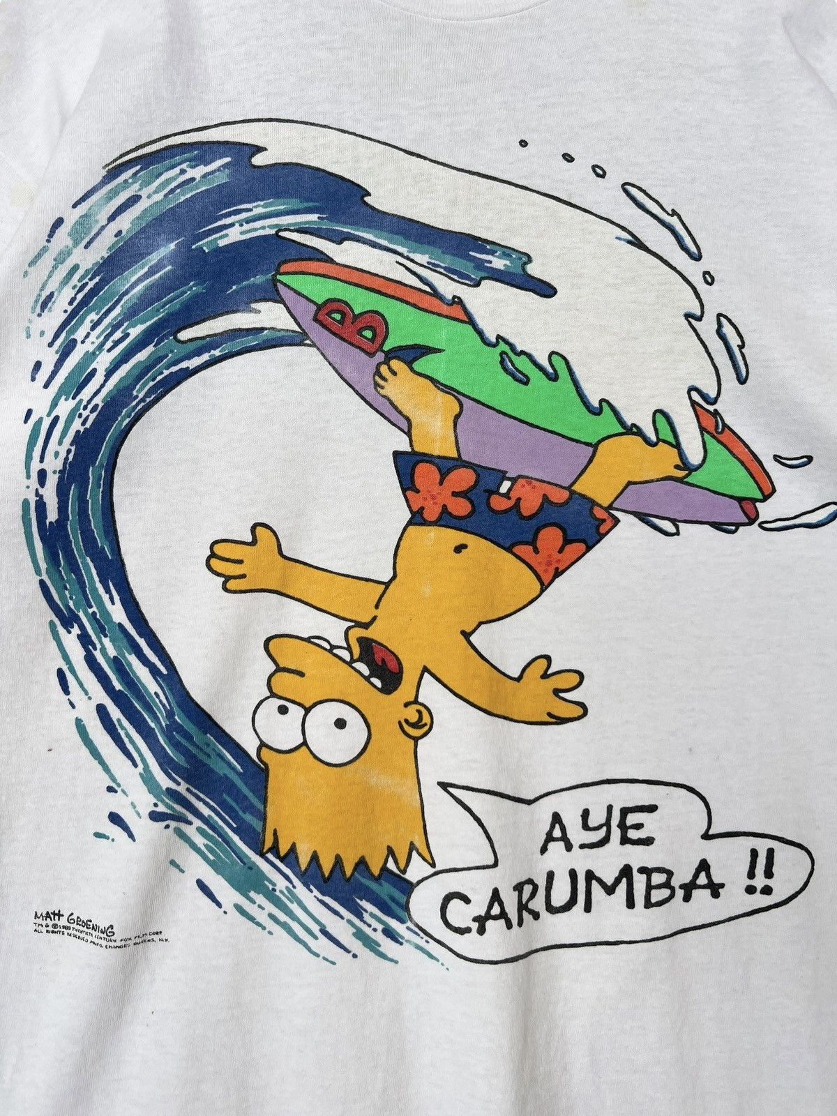 Vintage Vintage 90s Bard Simpson Cartoon Surf Graphic Made In Usa Size US L / EU 52-54 / 3 - 2 Thumbnail