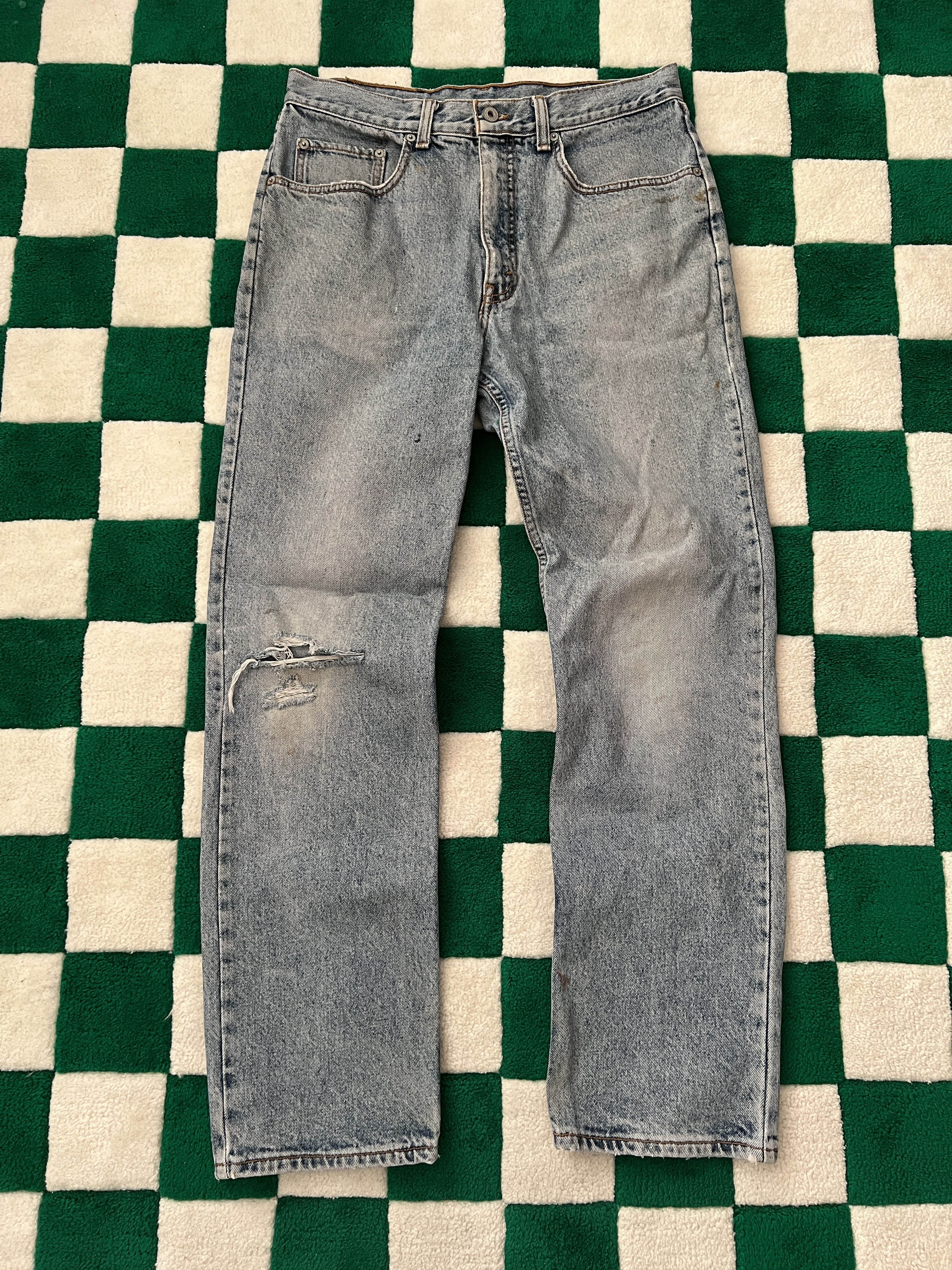 Levi's Vintage 90s Levis 627 Washed Denim Jeans Orange tab W34 L32 Size US 34 / EU 50 - 2 Thumbnail
