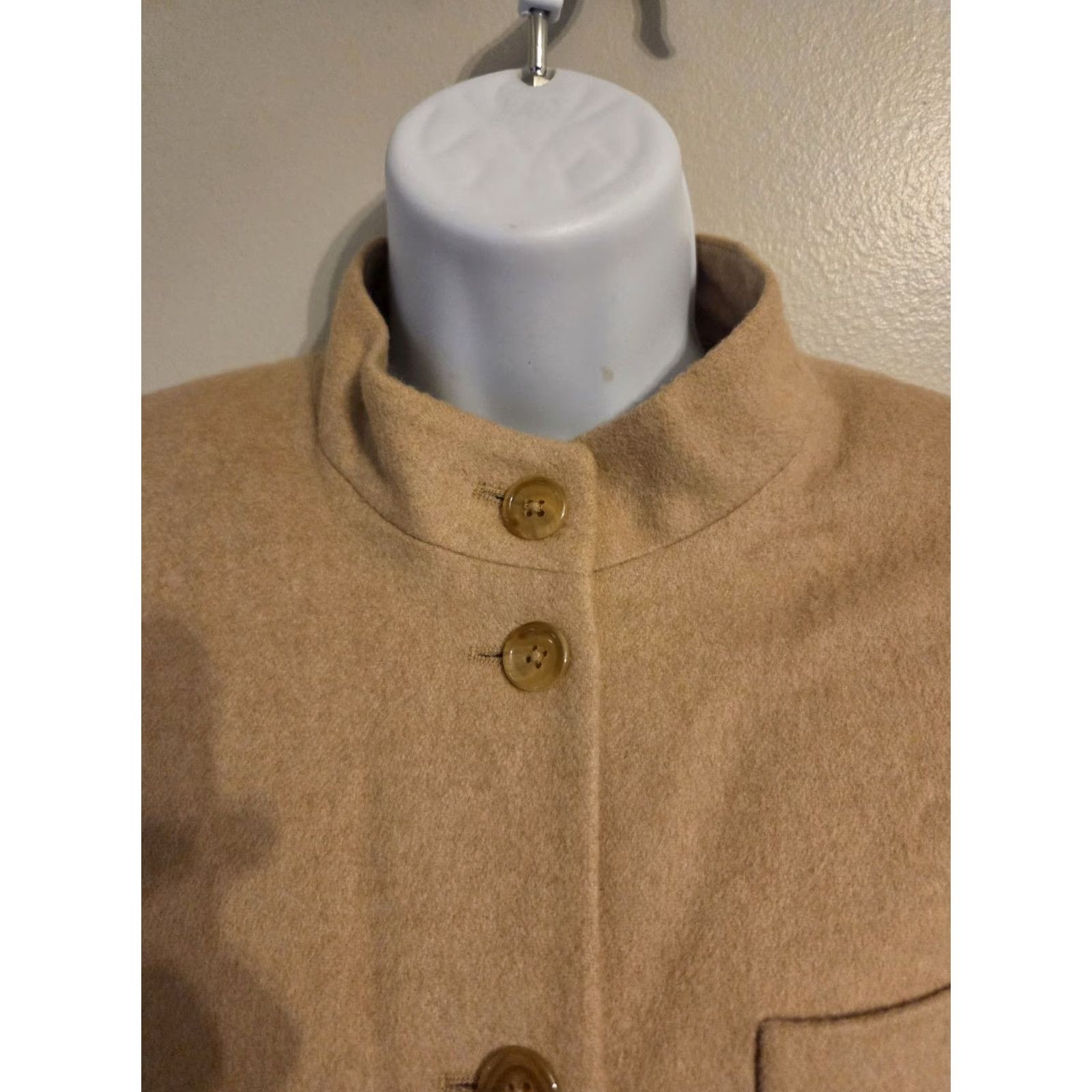 Talbots Talbots Women's Sz 10 Petite Camel Hair Button Down Jacket Pockets Jacket Size L / US 10 / IT 46 - 2 Thumbnail