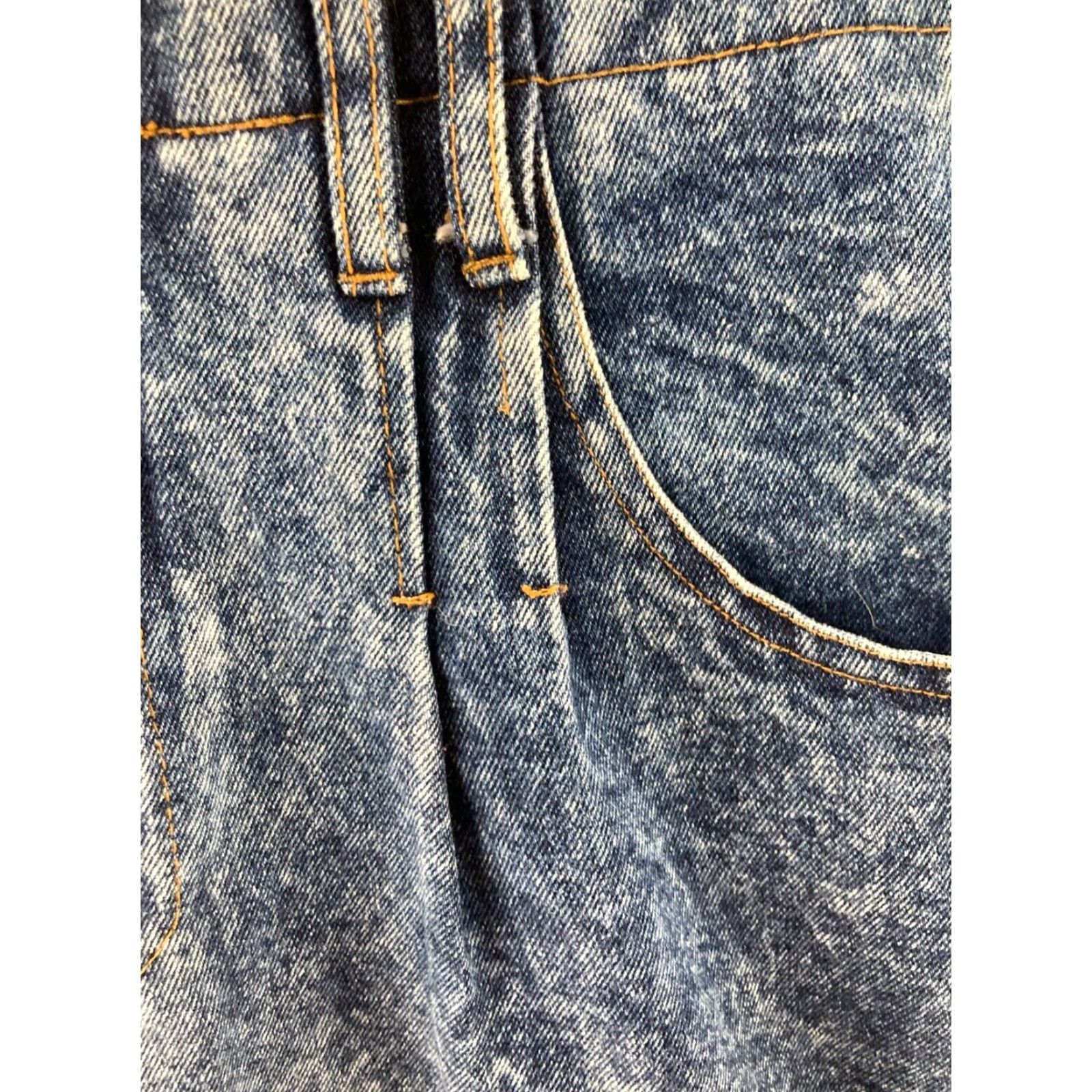 Denime VINTAGE Fragile Denim Skirt Womens 13 Blue Stonewashed A-Line 80s 90s Womens Size 34" / US 12 / IT 48 - 5 Thumbnail