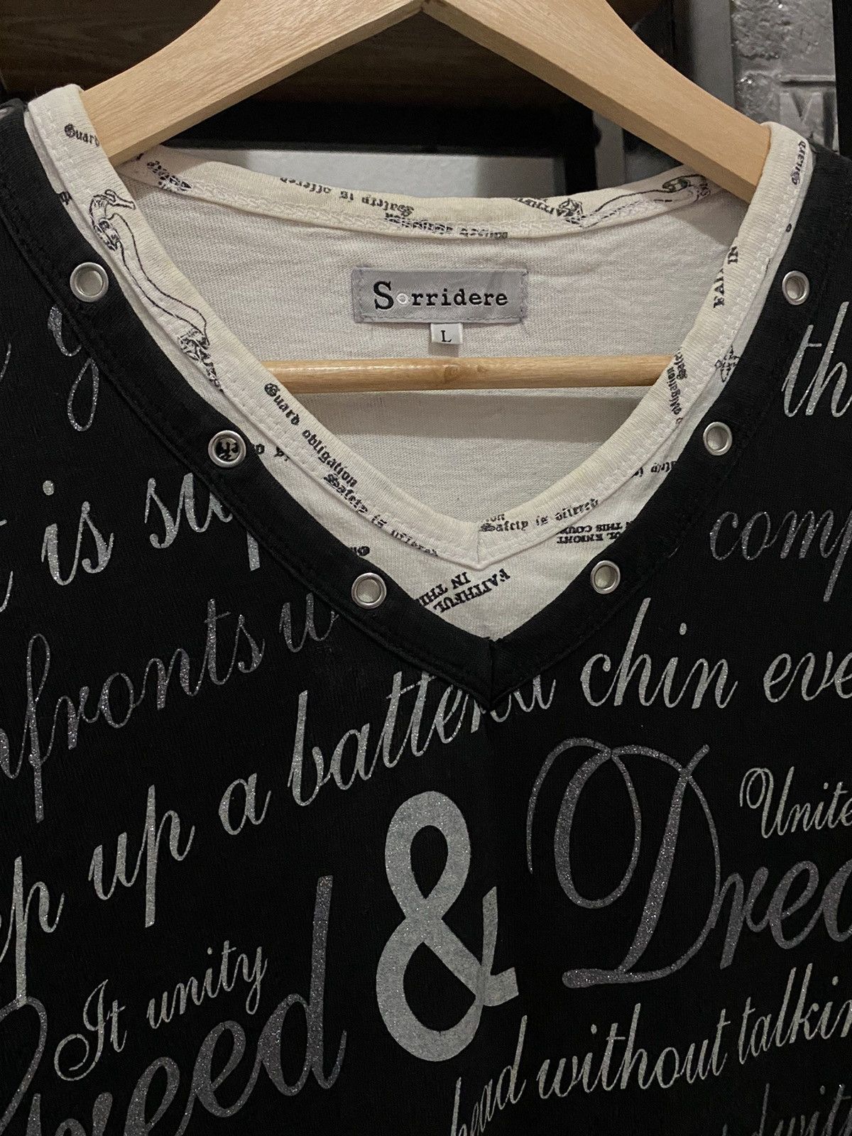 Japanese Brand Sorridere Sedetionaries Poem Double Layer Punk Longsleeve Size US L / EU 52-54 / 3 - 5 Thumbnail