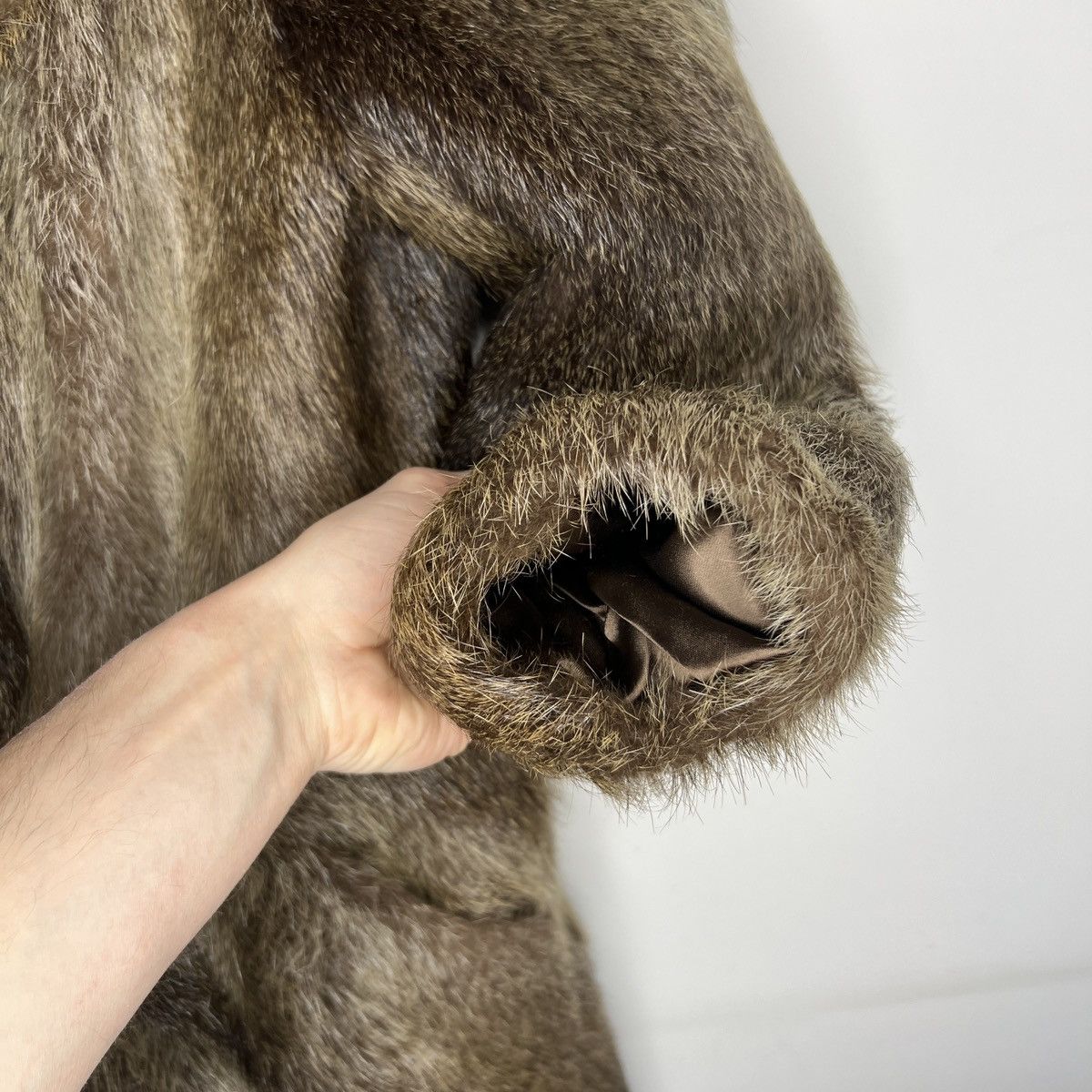 90s Vintage Real Rabbit Fur Coat Jacket Heavy Opium Punk Y2K