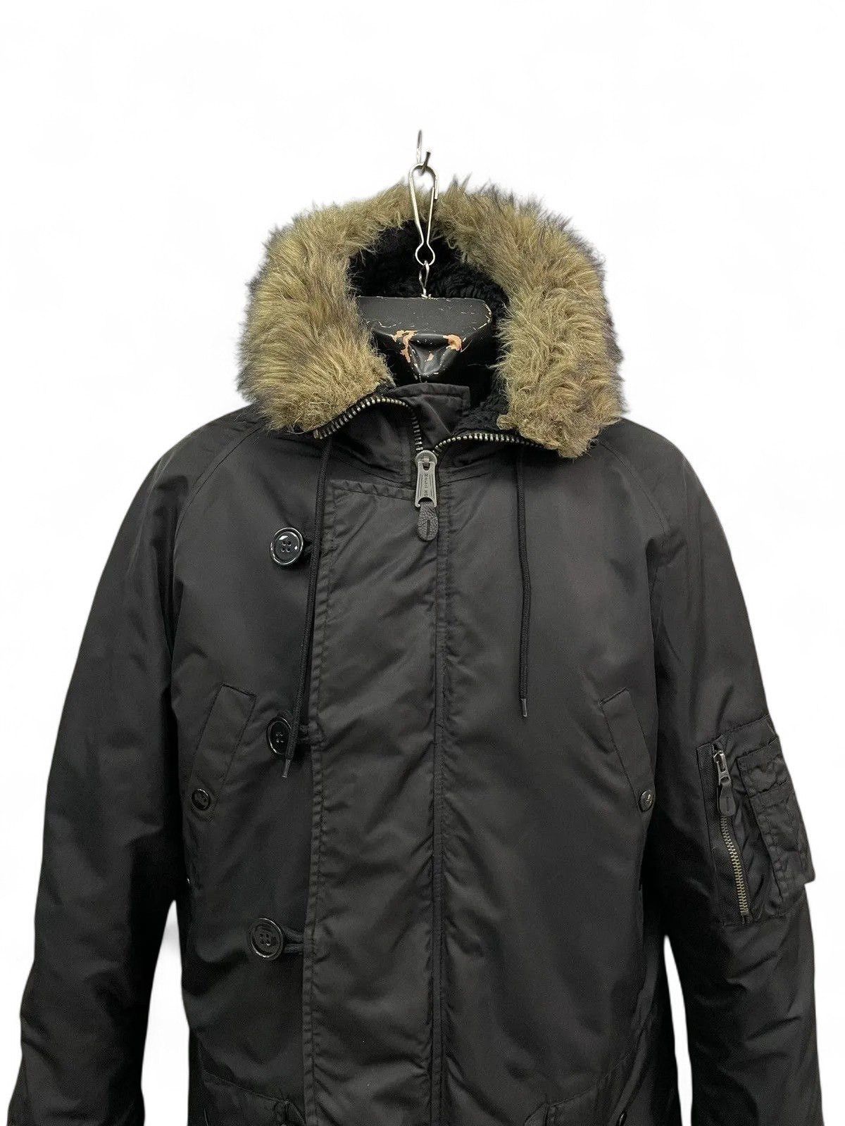 Alpha Industries Vintage Black Parka Jacket Faux Fur Hood Military Size US S / EU 44-46 / 1 - 2 Thumbnail