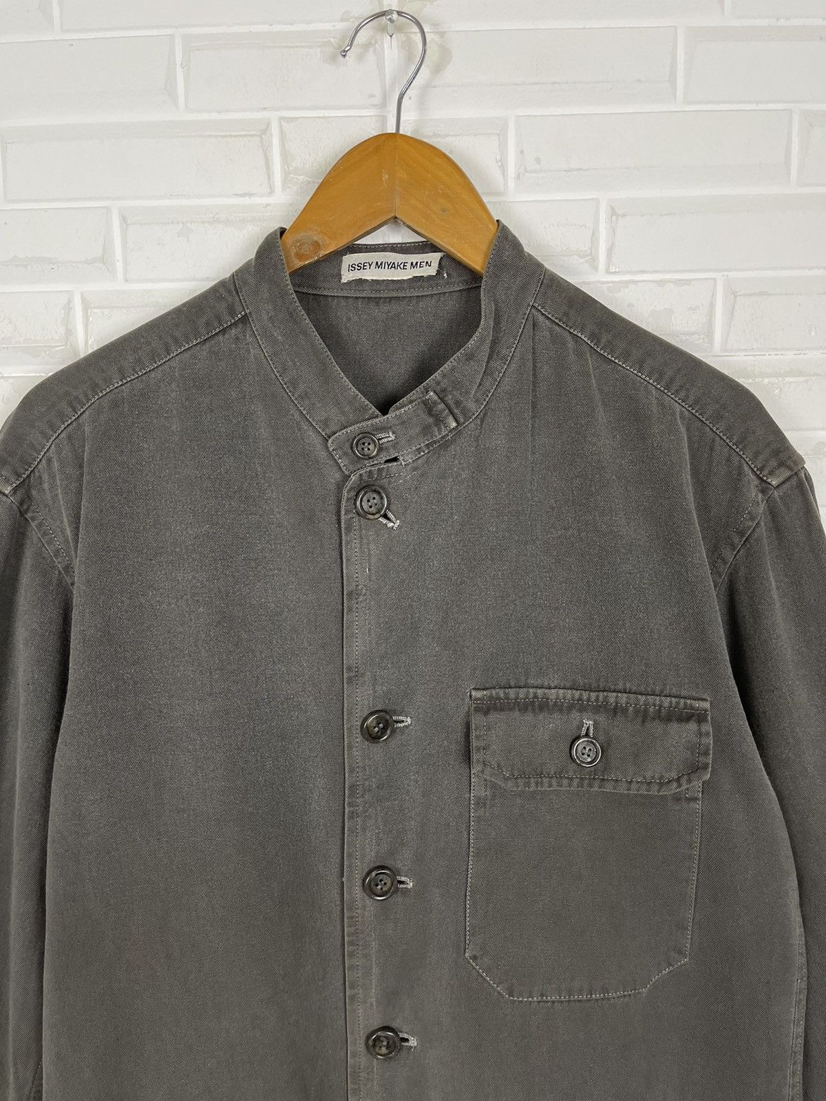 Issey Miyake Vintage ISSEY MIYAKE Classic Mandarin Shirt Size US L / EU 52-54 / 3 - 2 Thumbnail
