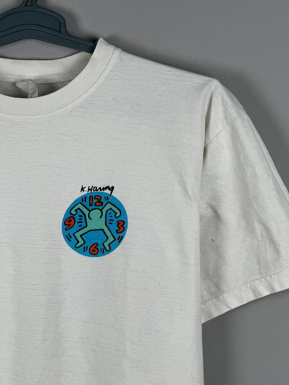 Keith Haring Vintage 1994 Keith Haring “Running Out Of Time“ T Shirt Size US M / EU 48-50 / 2 - 5 Thumbnail