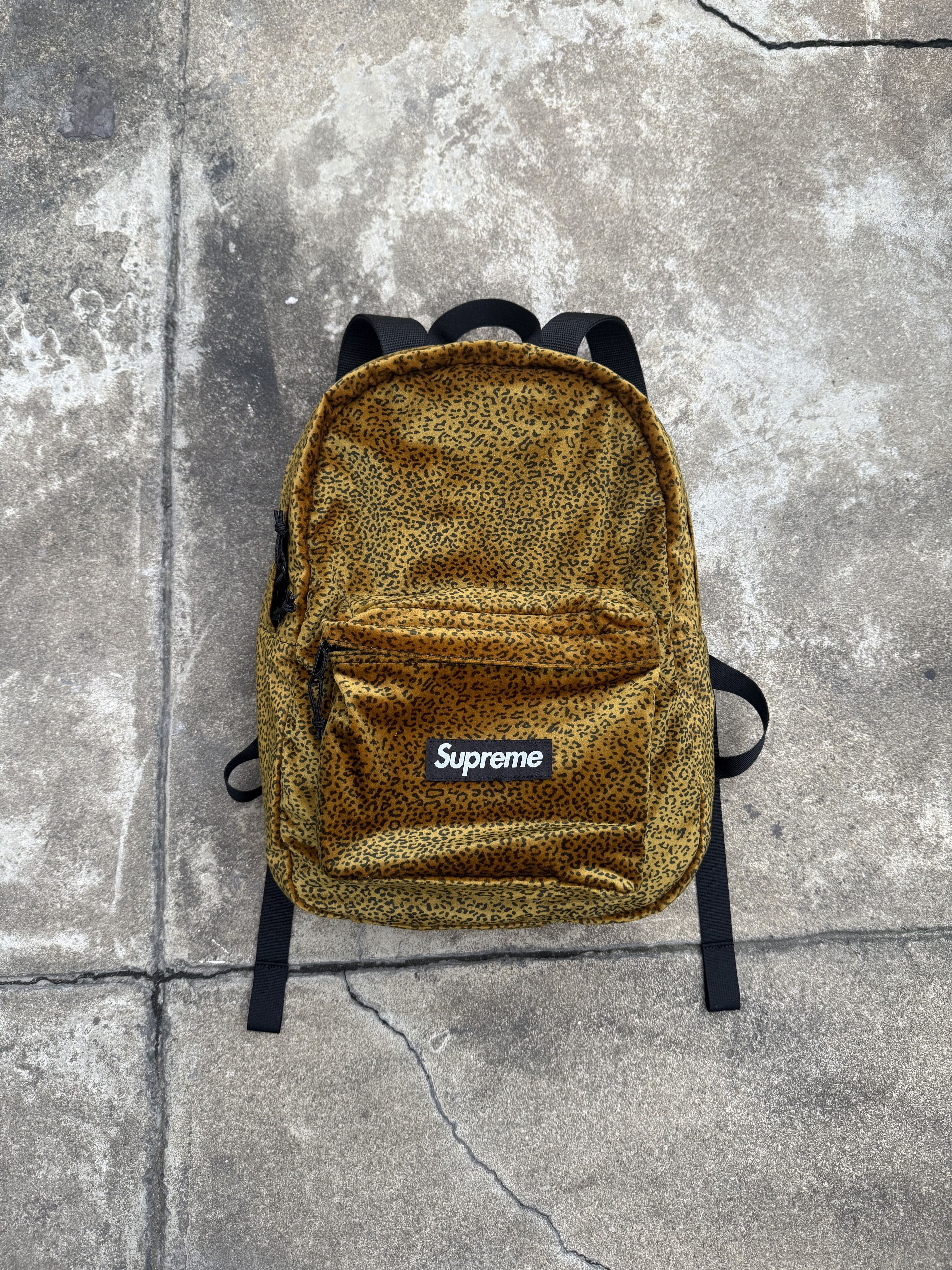 Supreme FW25 Leopard / Cheetah Print Velvet Backpack