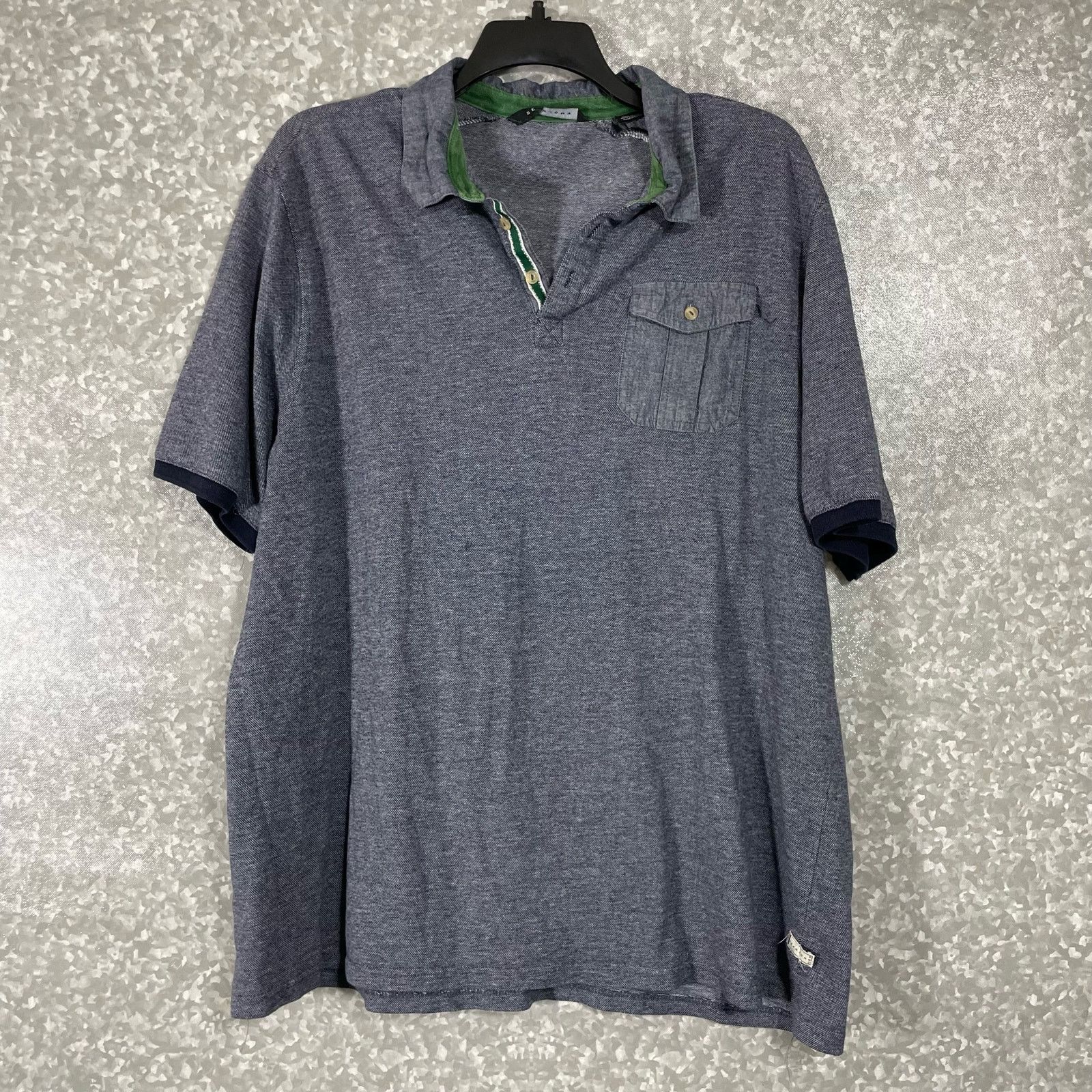 Sean John Sean John Gray Chambray Collar & Pocket Polo Shirt - 3XL Size US XXL / EU 58 / 5 - 1 Thumbnail